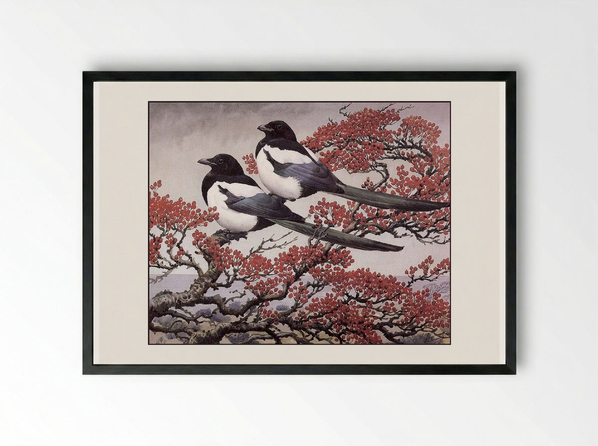 In The Thorn Tree - Charles Tunnicliffe - Framed Print Black