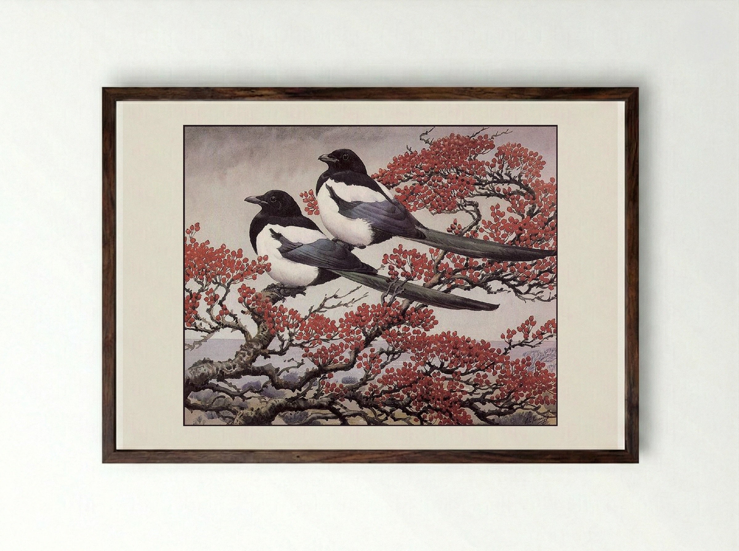 In The Thorn Tree - Charles Tunnicliffe - Framed Print Dark Wood