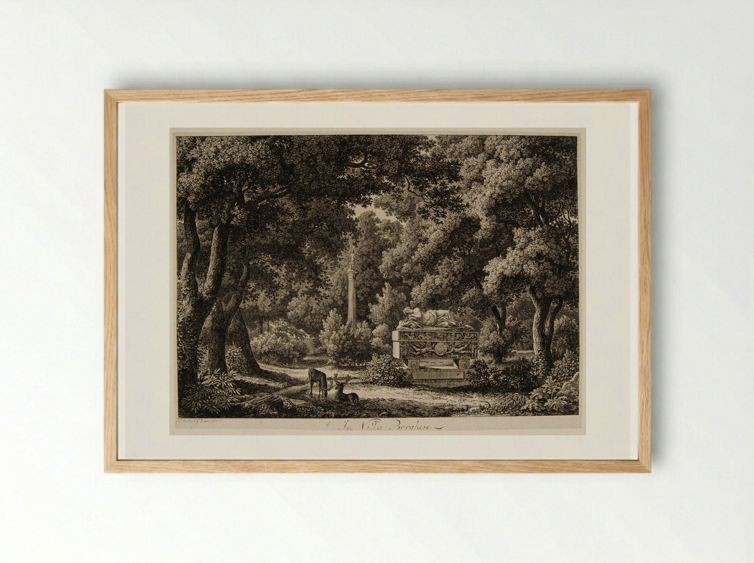 In Villa Borghese - Johann Christian Reinhart - Framed Print Wood