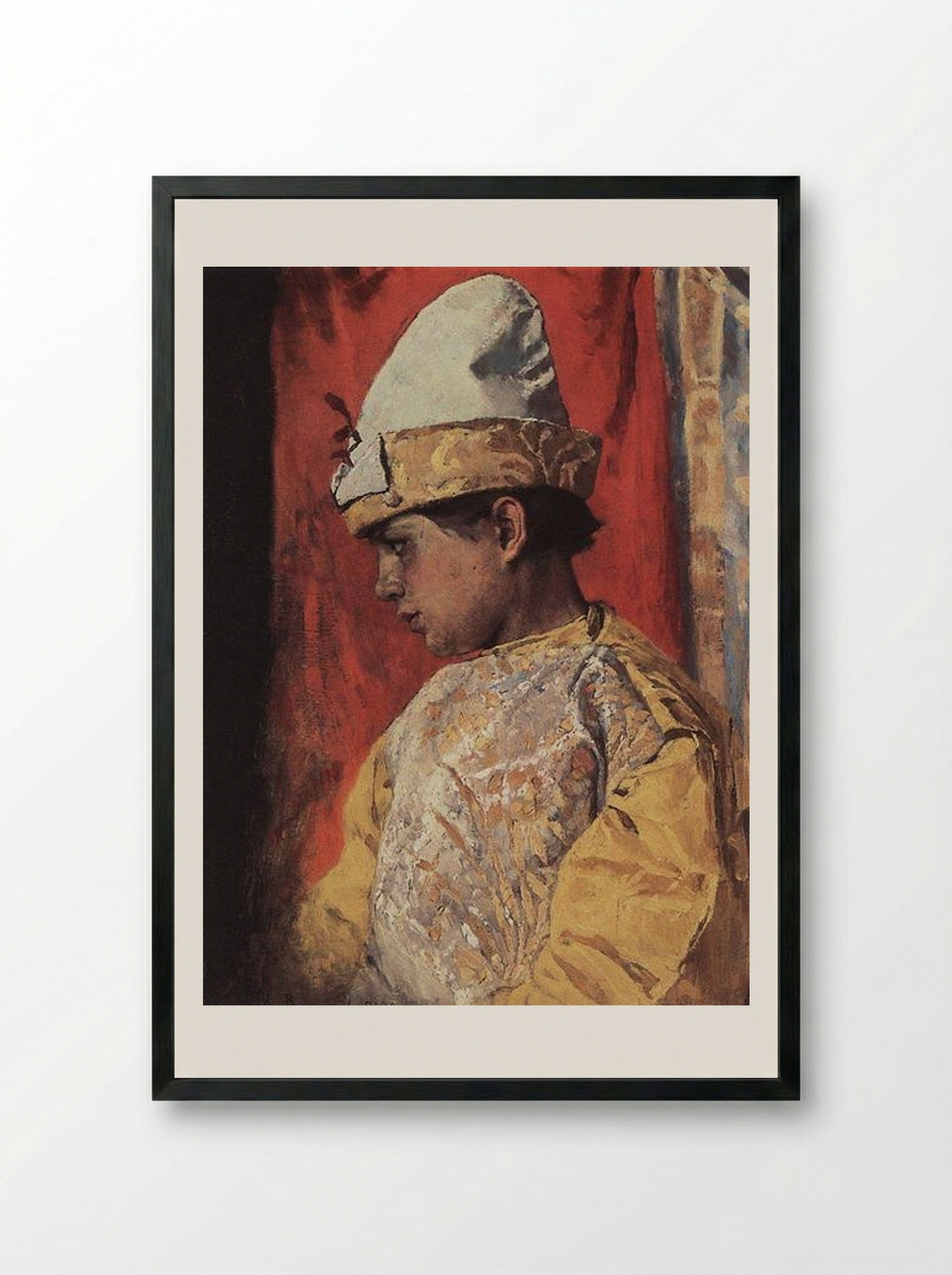 In a Buffoon's Costume - Viktor Vasnetsov - Framed Print Black
