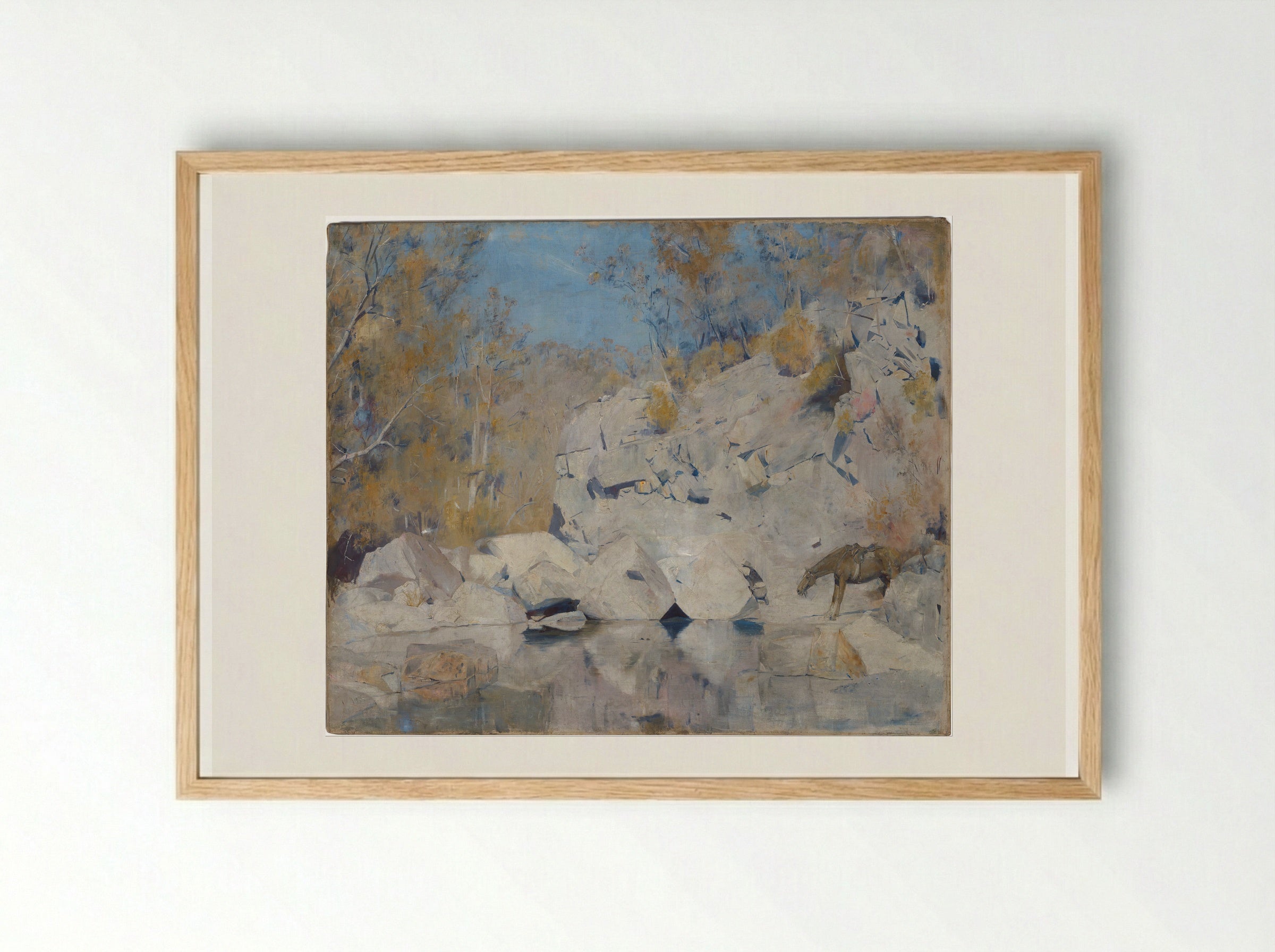 In a Corner on the Macintyre - Tom Roberts - Framed Print Wood