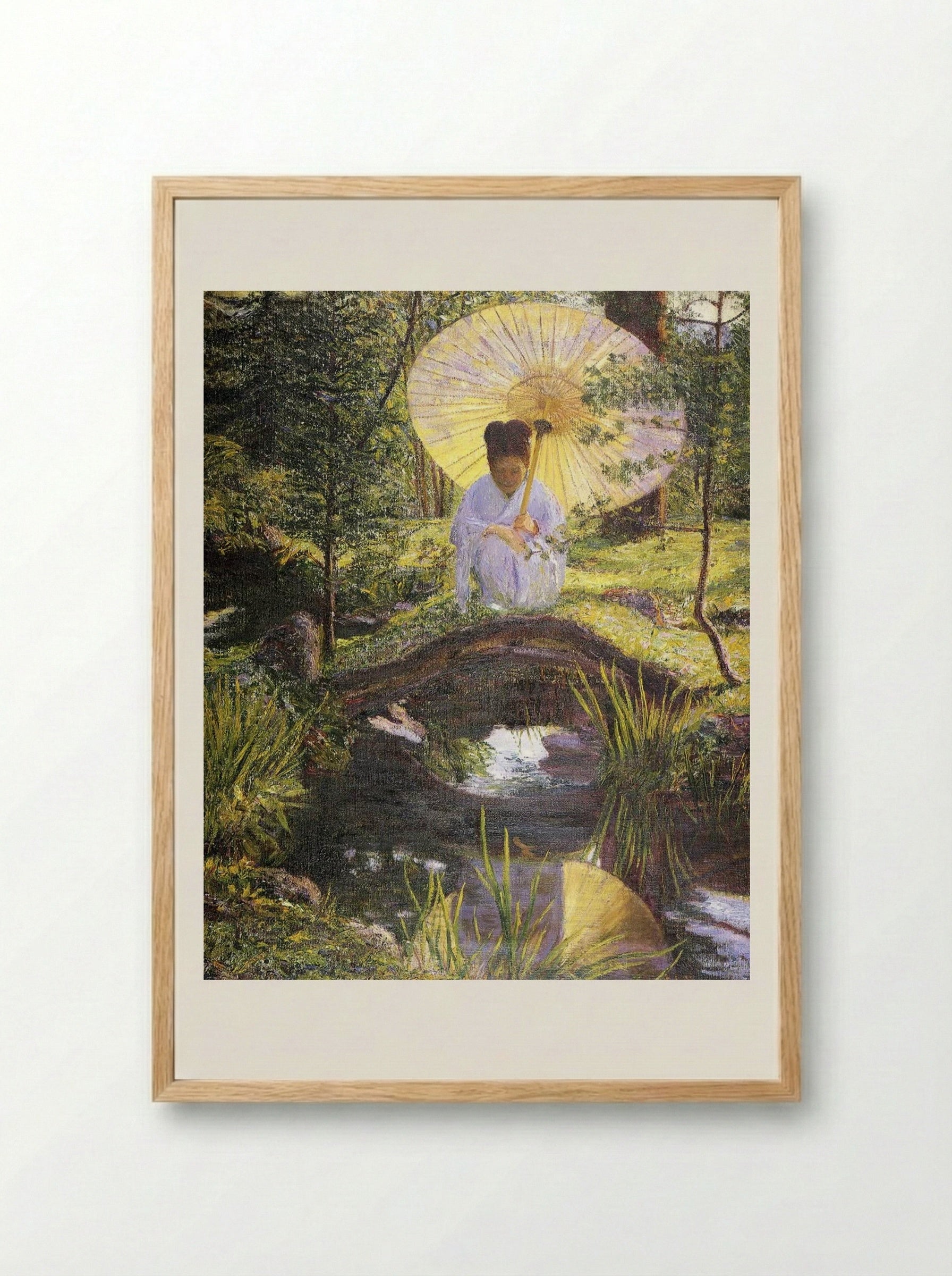 In a Japanese Garden - Lilla Cabot Perry - Framed Print Wood