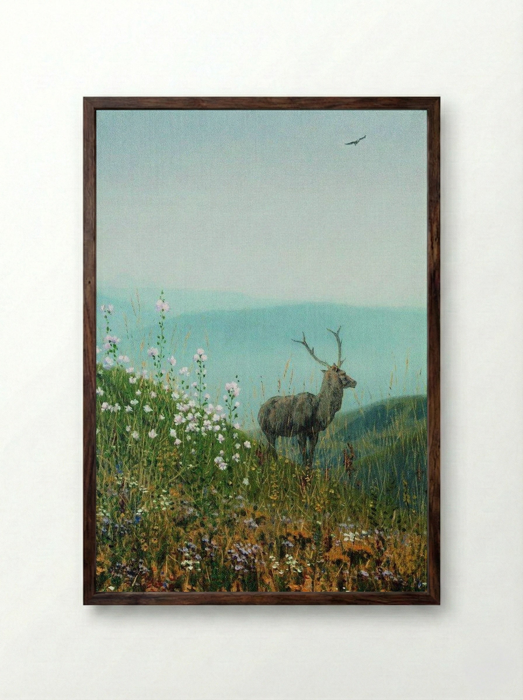 In the Alatau Mountains - Vasily Vereshchagin - Framed Print Dark Wood