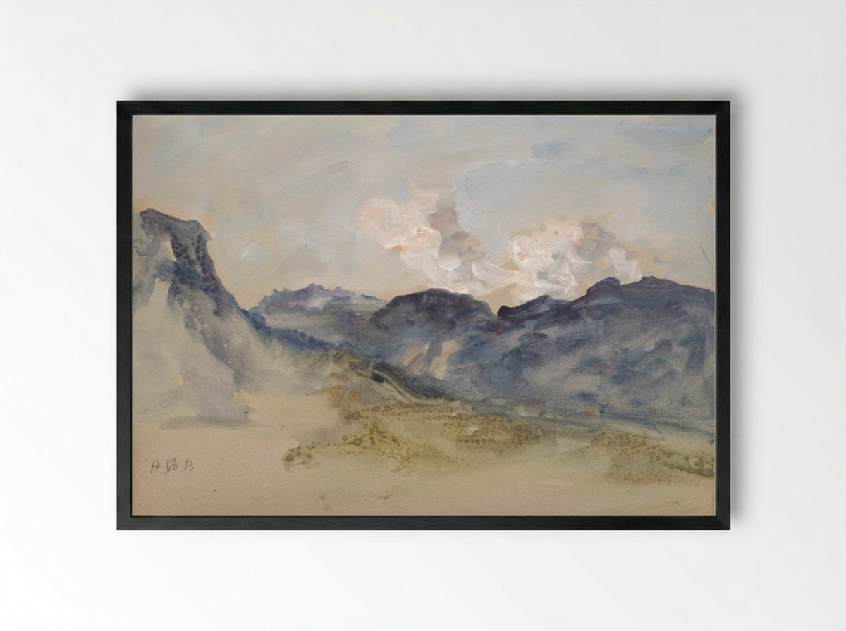 In the Alps - Hercules Brabazon Brabazon - Framed Print Black