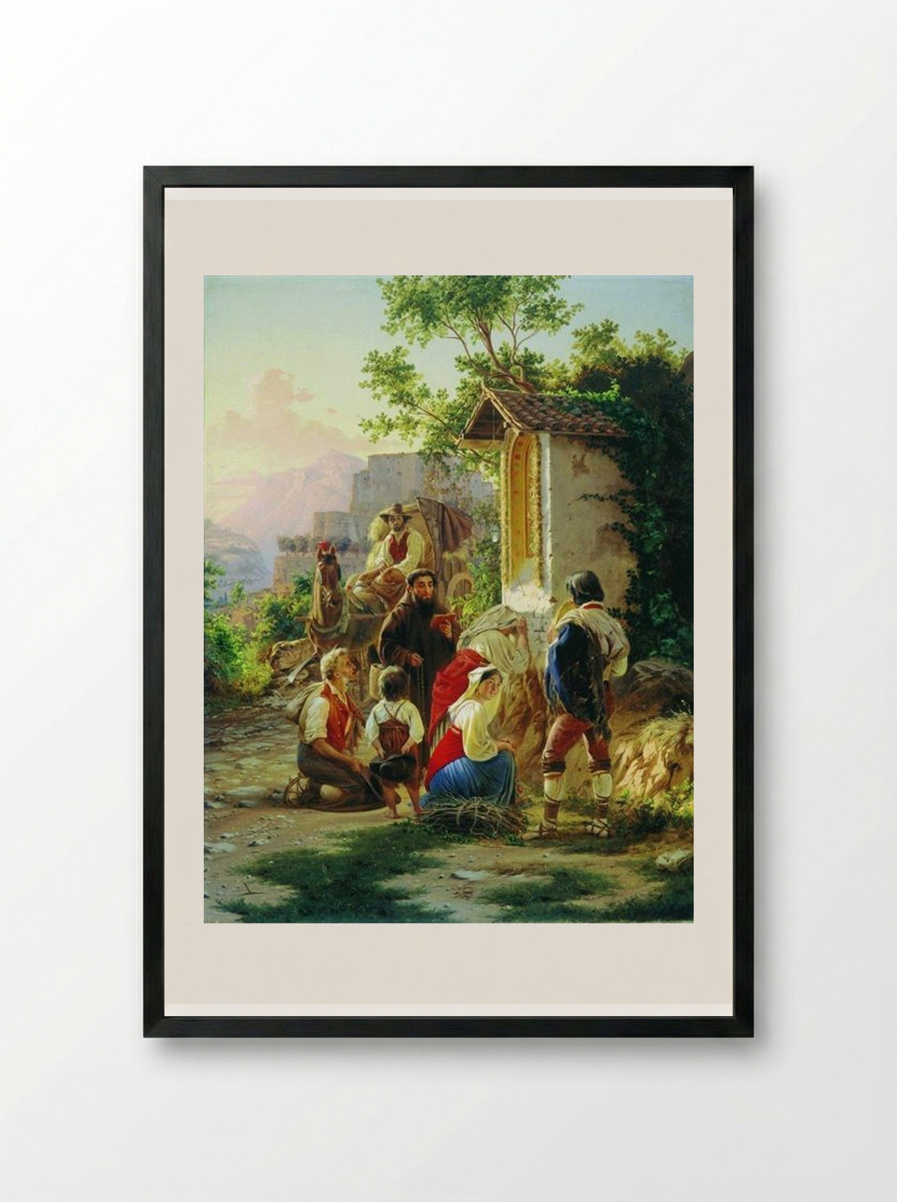 In the Chapel - Fyodor Bronnikov - Framed Print Black