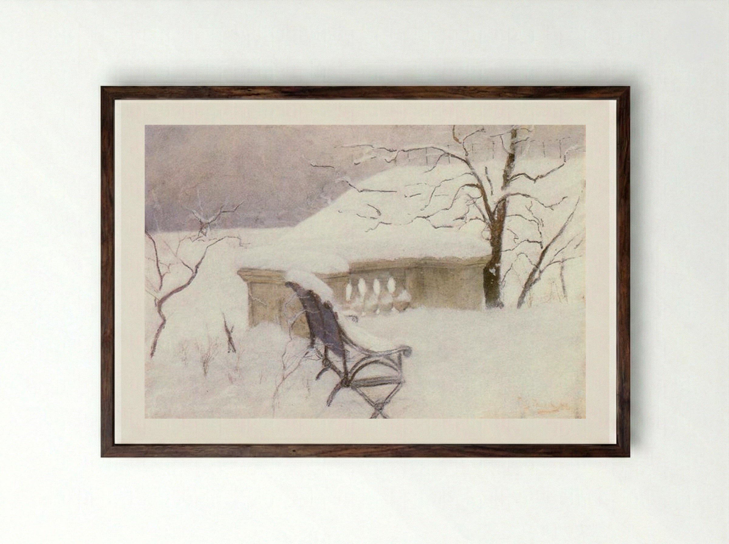 In the Elbank, Hamburg - Frits Thaulow - Framed Print Dark Wood
