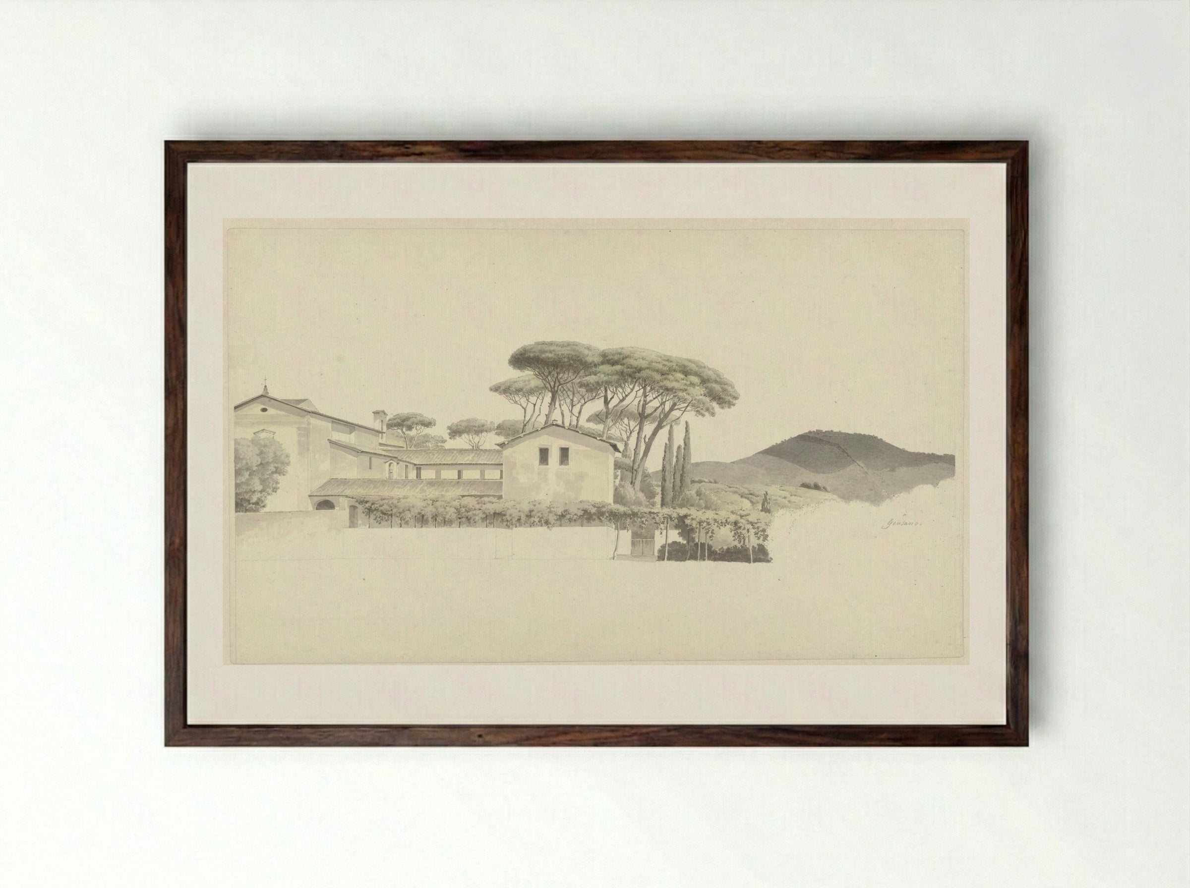 In the Environs of Genzano - Josephus Augustus Knip - Framed Print Dark Wood