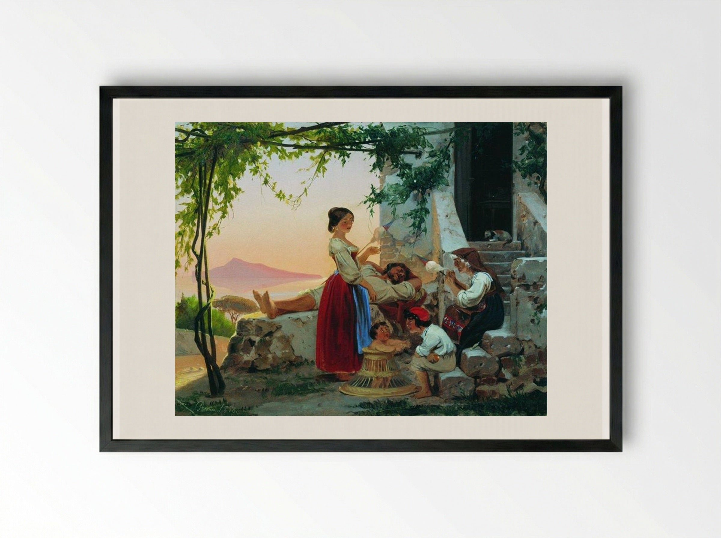 In the Family - Fyodor Bronnikov - Framed Print Black