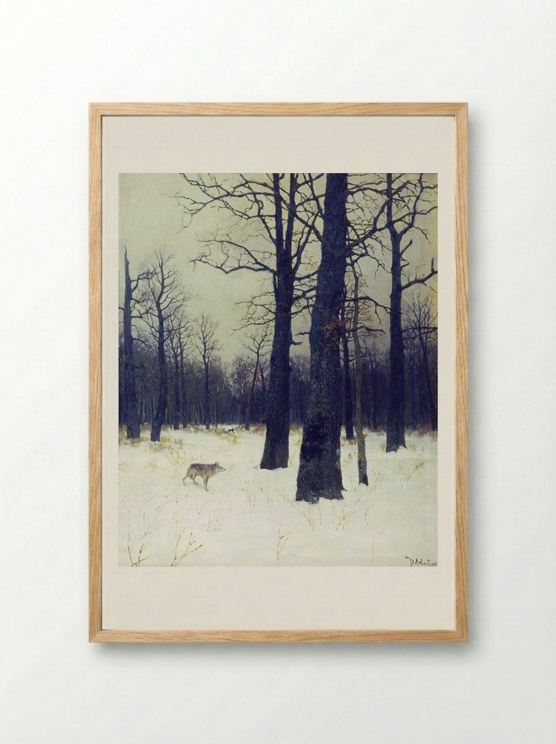 In the Forest in Winter - Isaac Levitan - Framed Print Wood