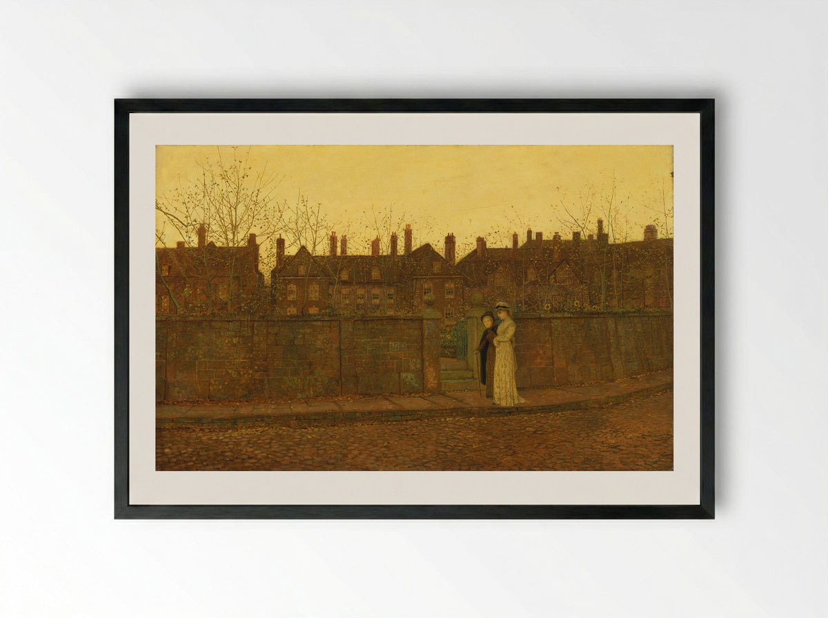 In the Golden Gloaming - John Atkinson Grimshaw - Framed Print Black