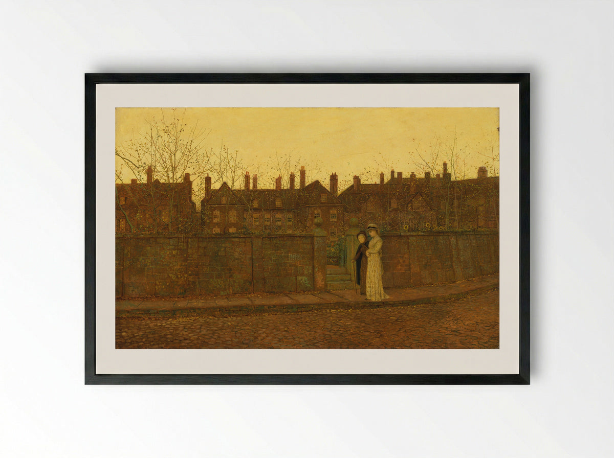 In the Golden Gloaming - John Atkinson Grimshaw - Framed Print Black