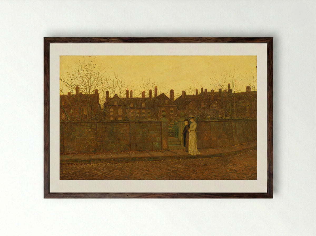 In the Golden Gloaming - John Atkinson Grimshaw - Framed Print Dark Wood