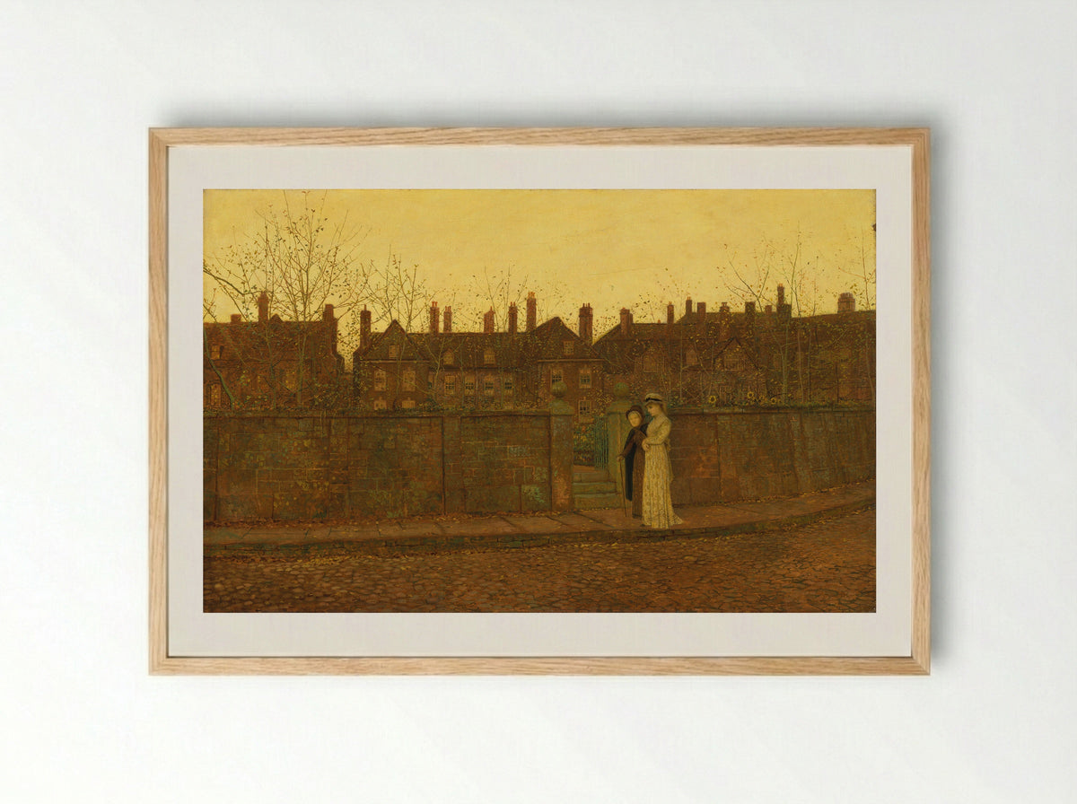 In the Golden Gloaming - John Atkinson Grimshaw - Framed Print Wood