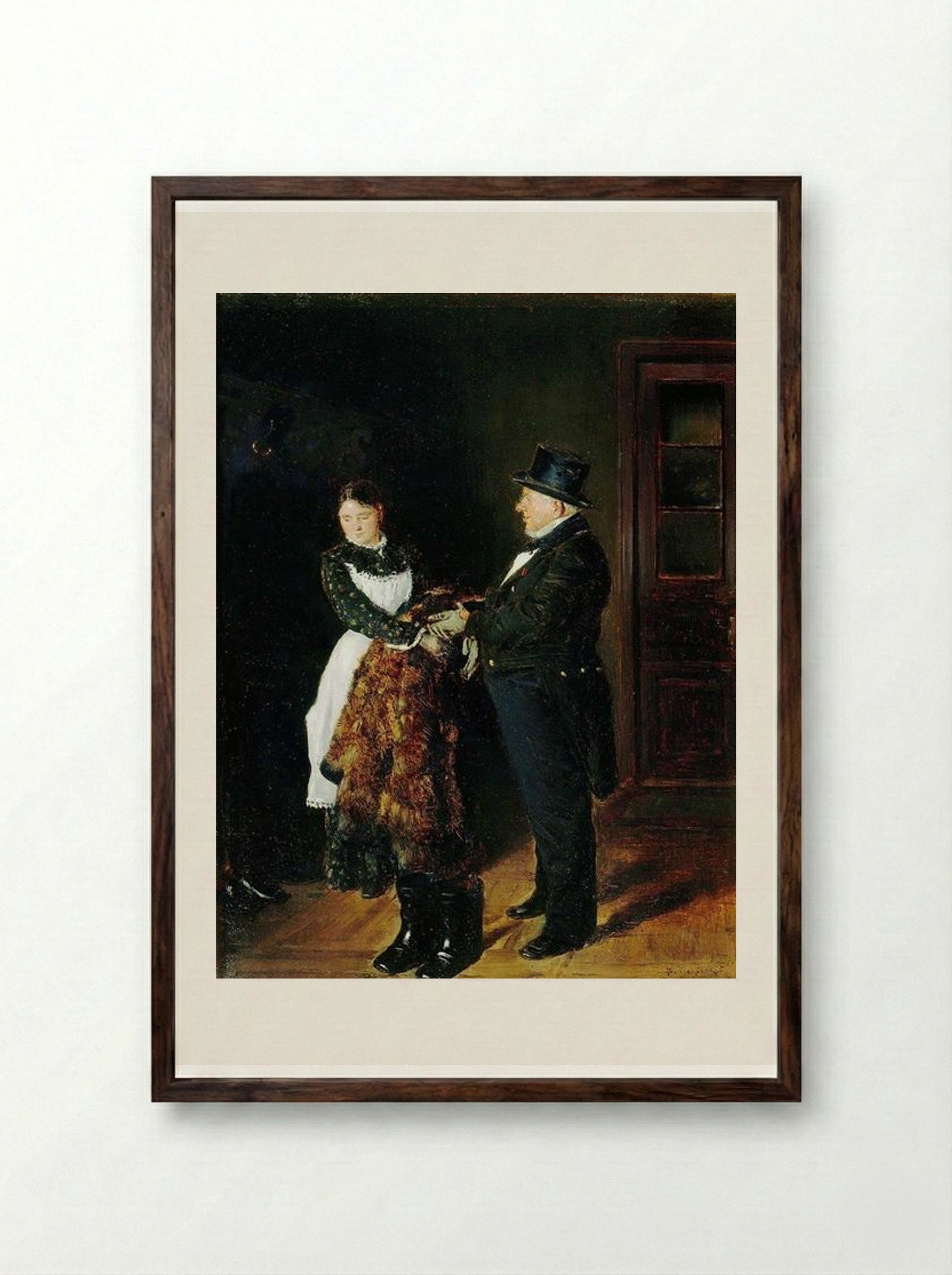 In the Hall - Vladimir Makovsky - Framed Print Dark Wood