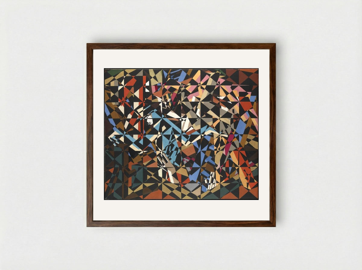 In the Hold - David Bomberg - Framed Print Dark Wood