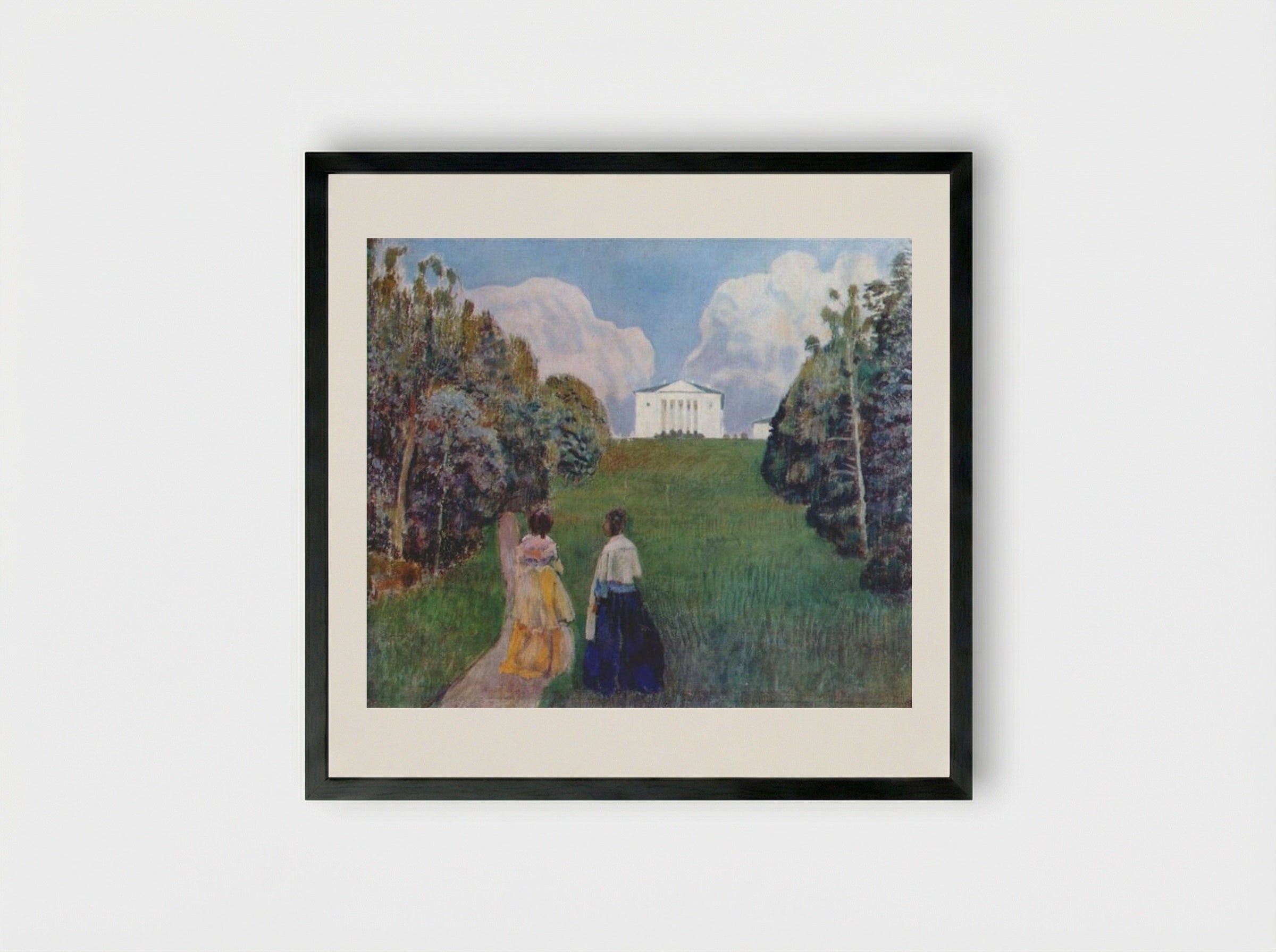 In the Light of the Setting Sun - Victor Borisov-Musatov - Framed Print Black