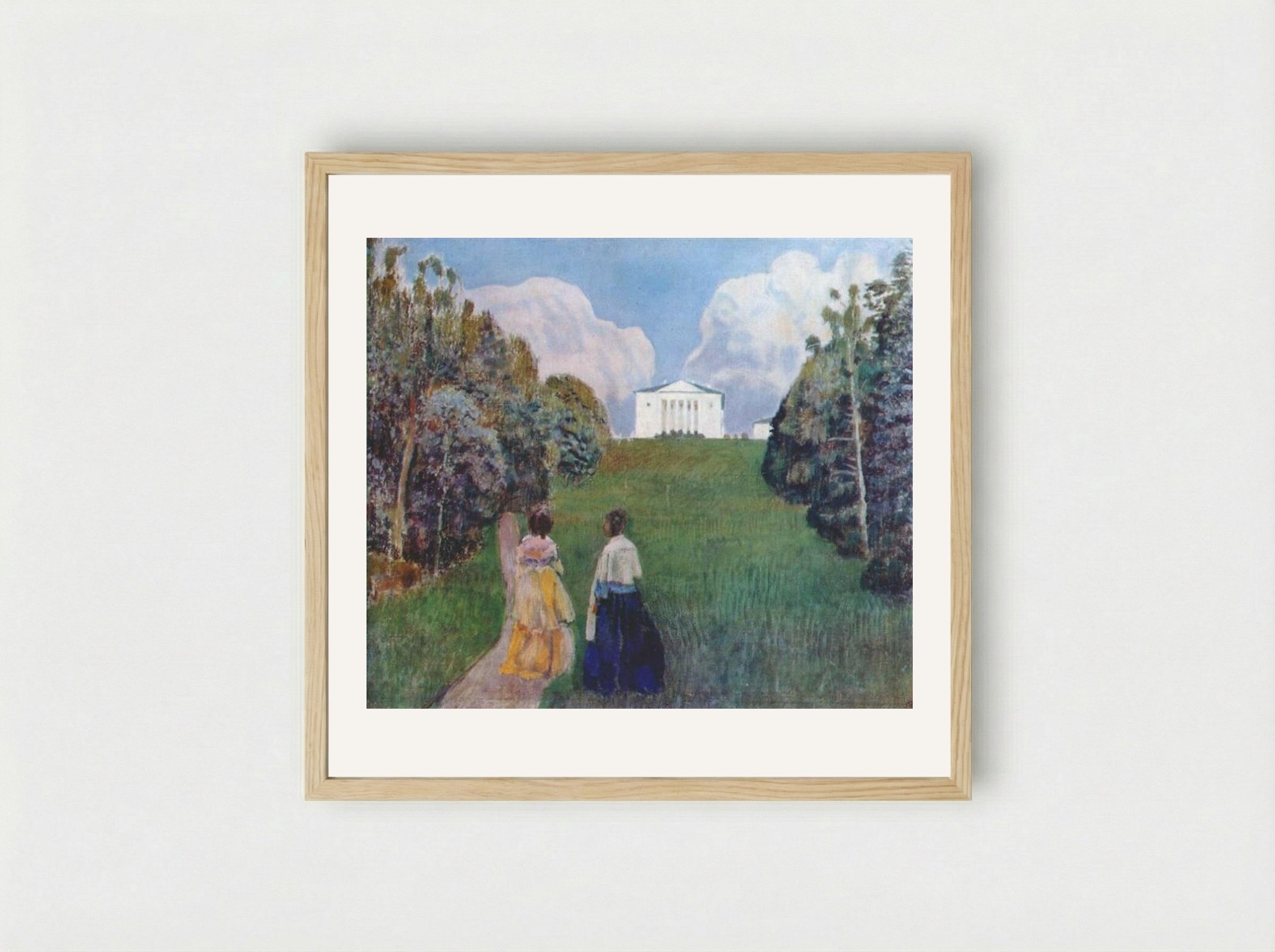 In the Light of the Setting Sun - Victor Borisov-Musatov - Framed Print Wood