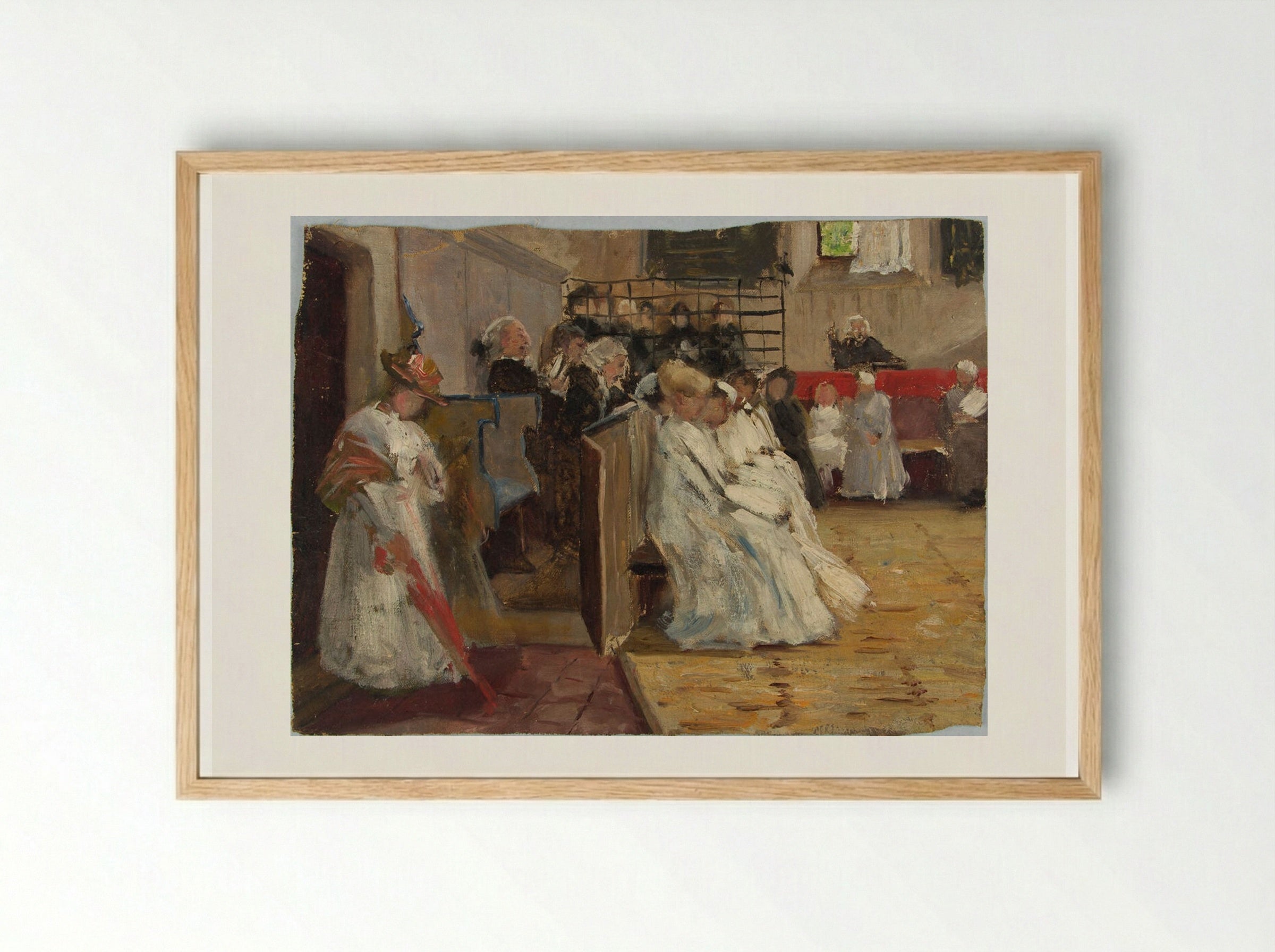 In the Meeting House - William Valentine Schevill - Framed Print Wood
