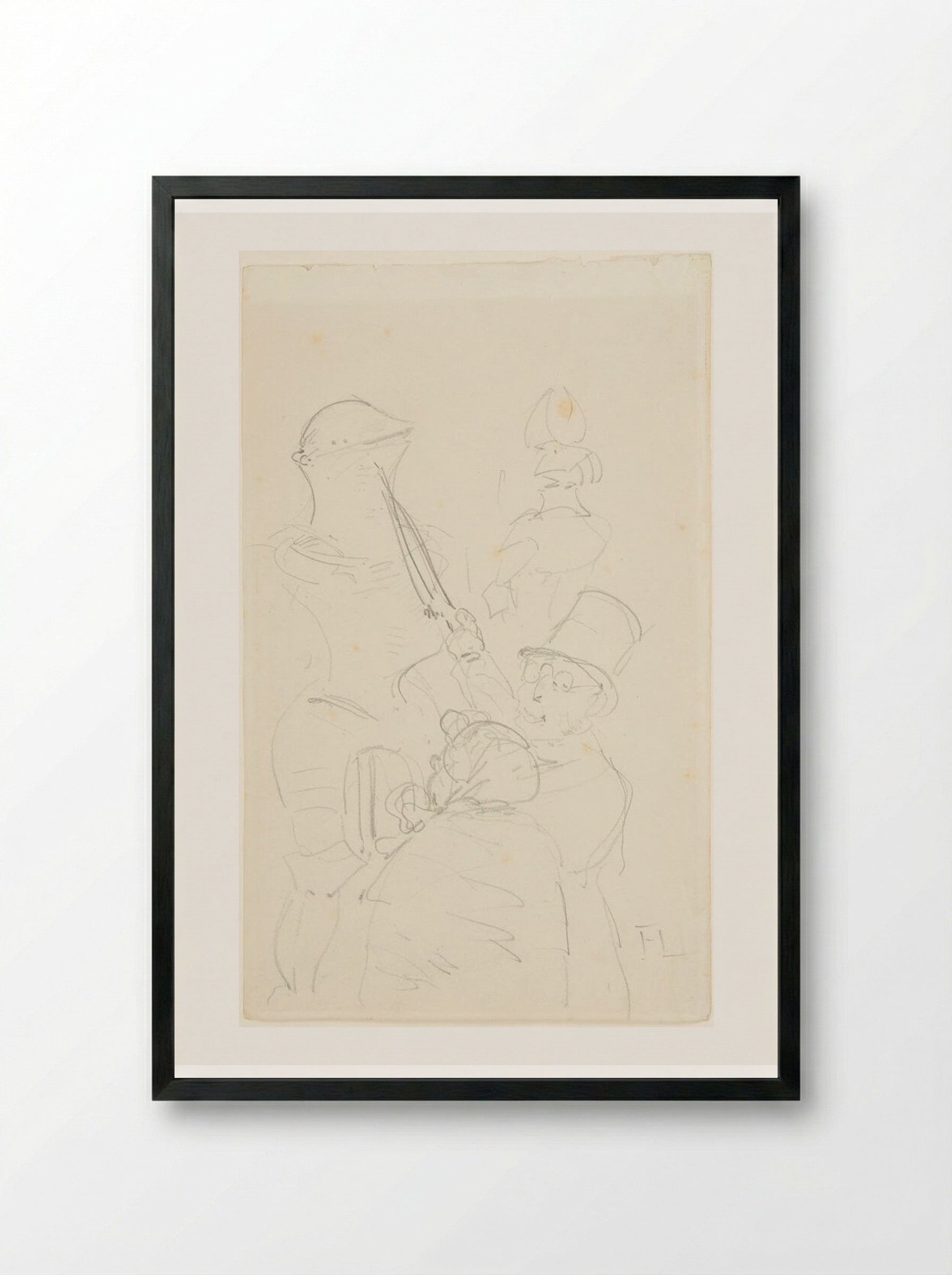 In the Museum - Henri de Toulouse-Lautrec - Framed Print Black