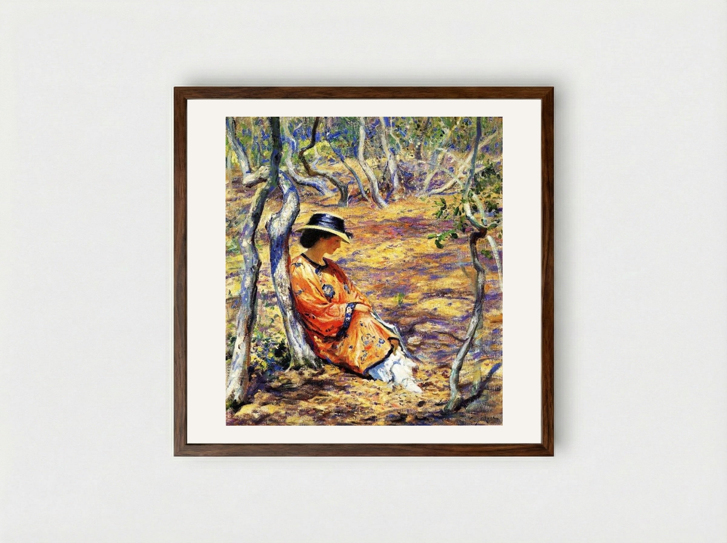 In the Oak Grove - Guy Rose - Framed Print Dark Wood