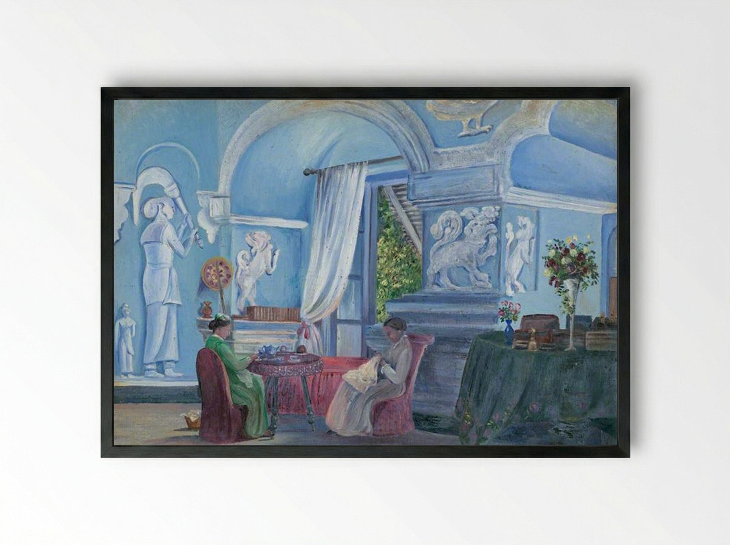 In the Old Palace, Kandy, Ceylon - Marianne North - Framed Print Black