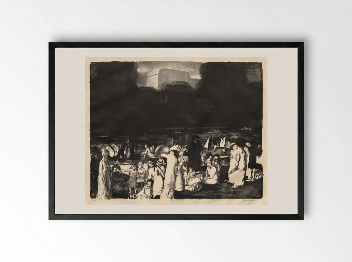 In the Park, Dark - George Bellows - Framed Print Black