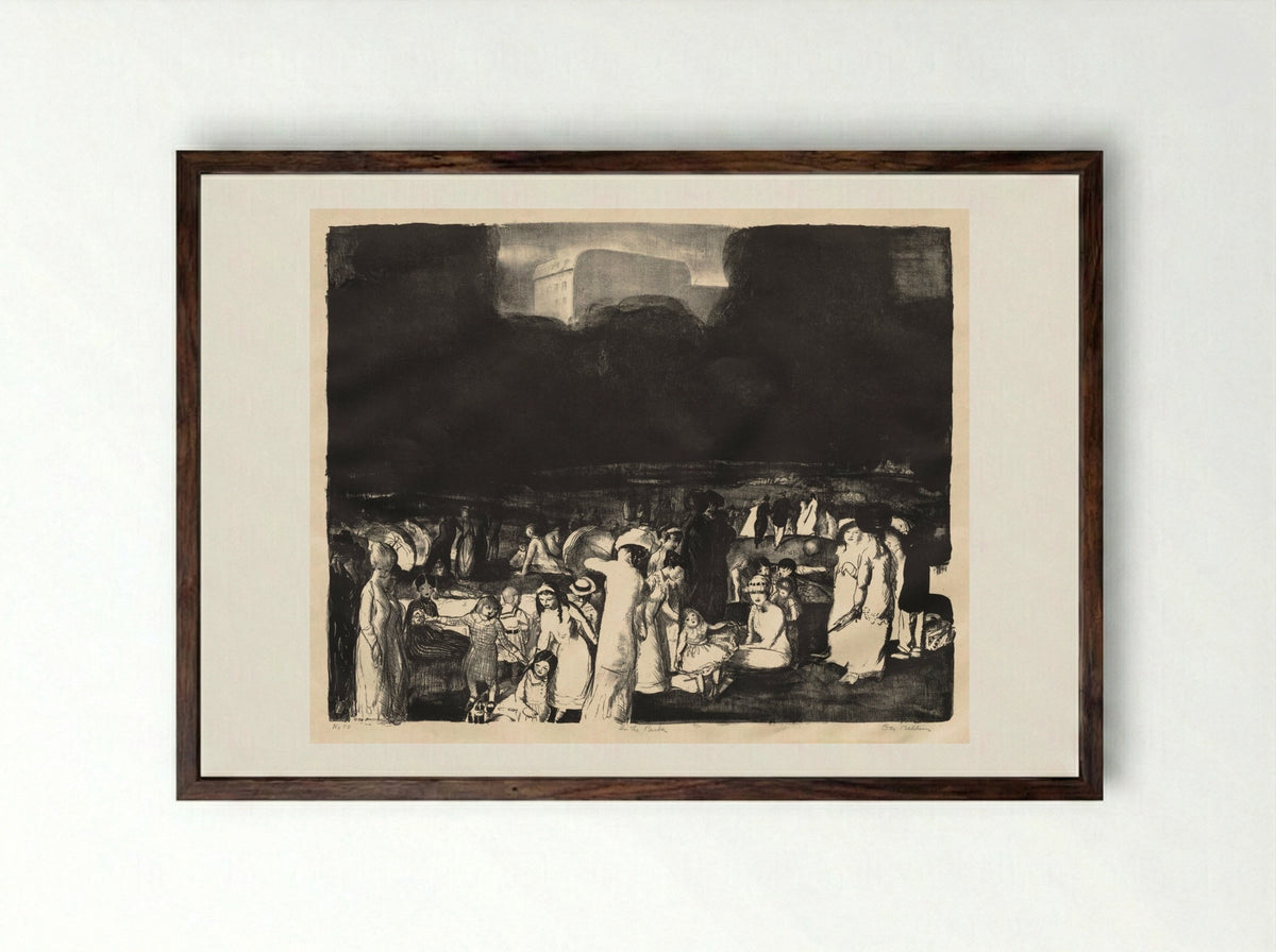 In the Park, Dark - George Bellows - Framed Print Dark Wood