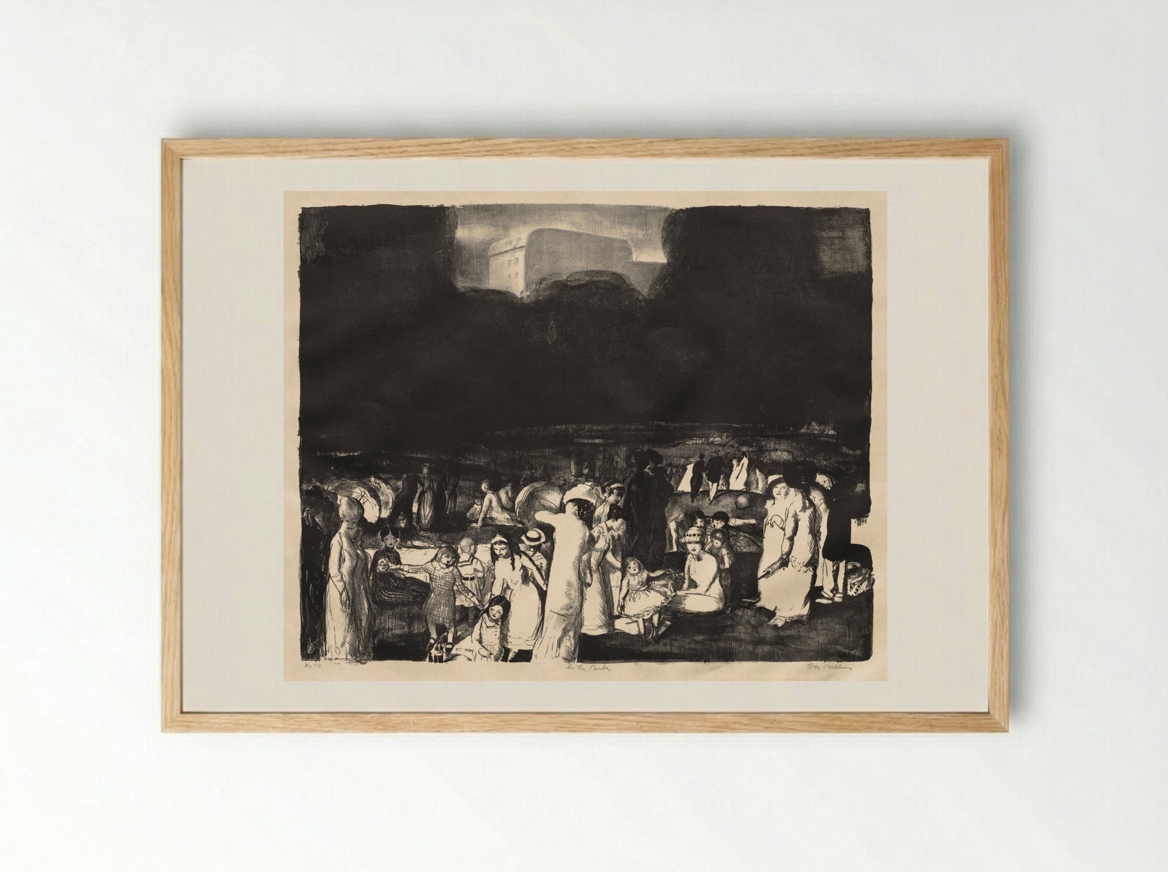 In the Park, Dark - George Bellows - Framed Print Wood