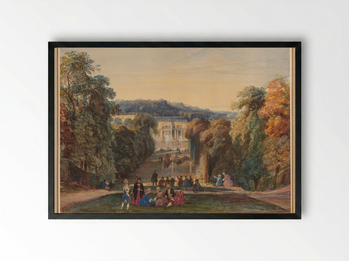In the Park of Saint Cloud - Constant Troyon - Framed Print Black