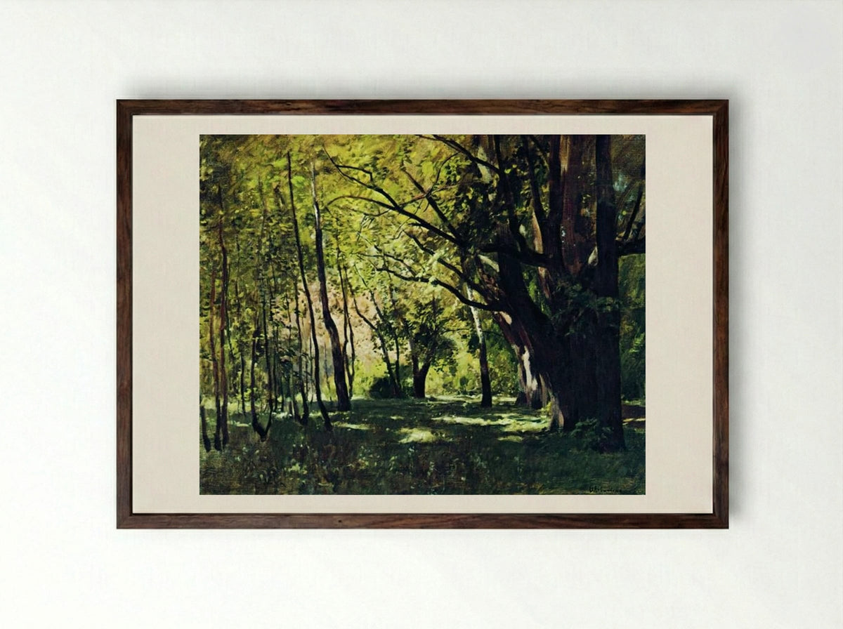In the Park - Isaac Levitan - Framed Print Dark Wood