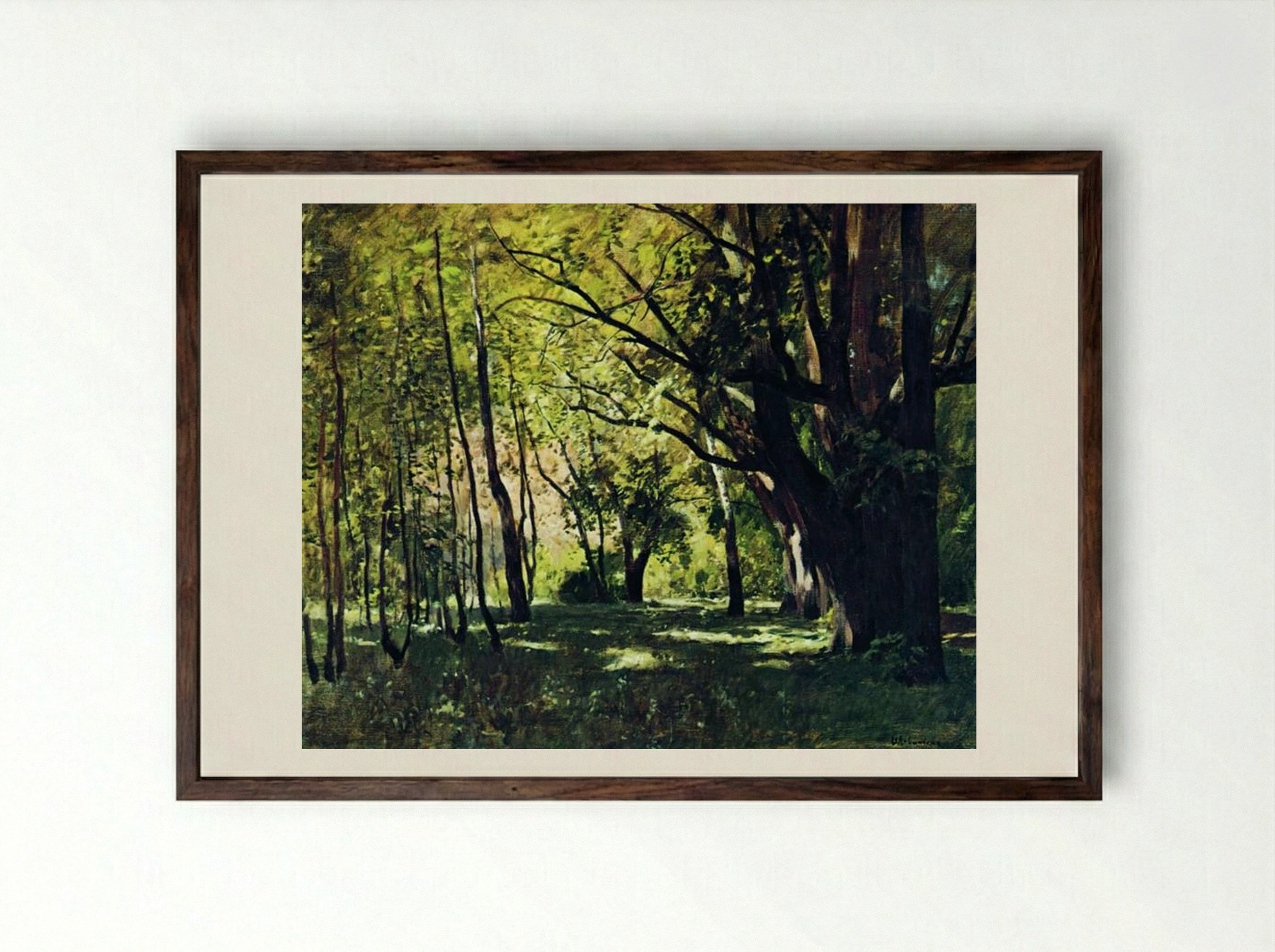 In the Park - Isaac Levitan - Framed Print Dark Wood