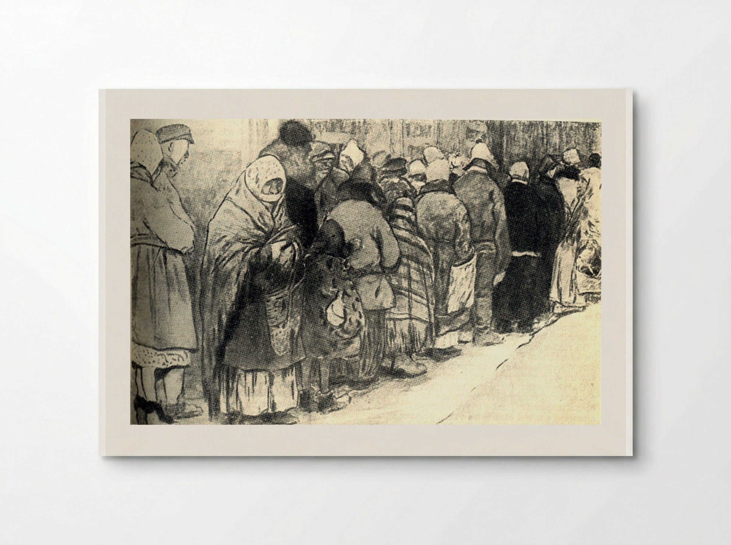 In the Queue for Bread - Ivan Vladimirov - Poster