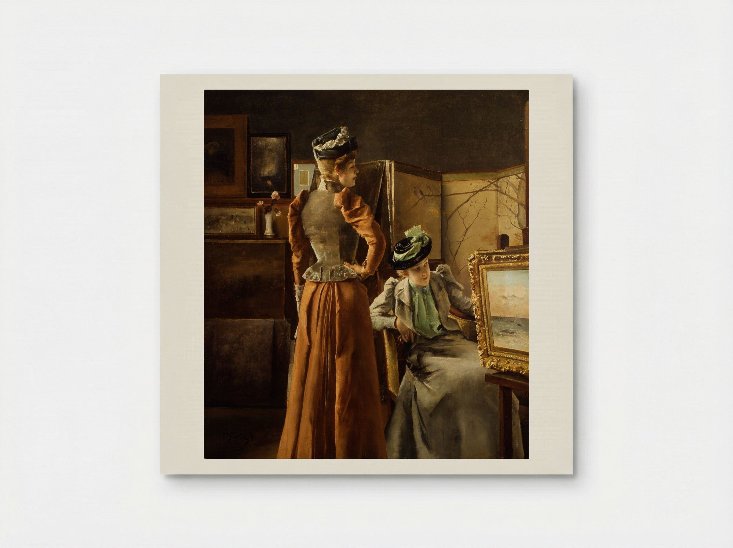 In the Studio - Alfred Stevens - Poster