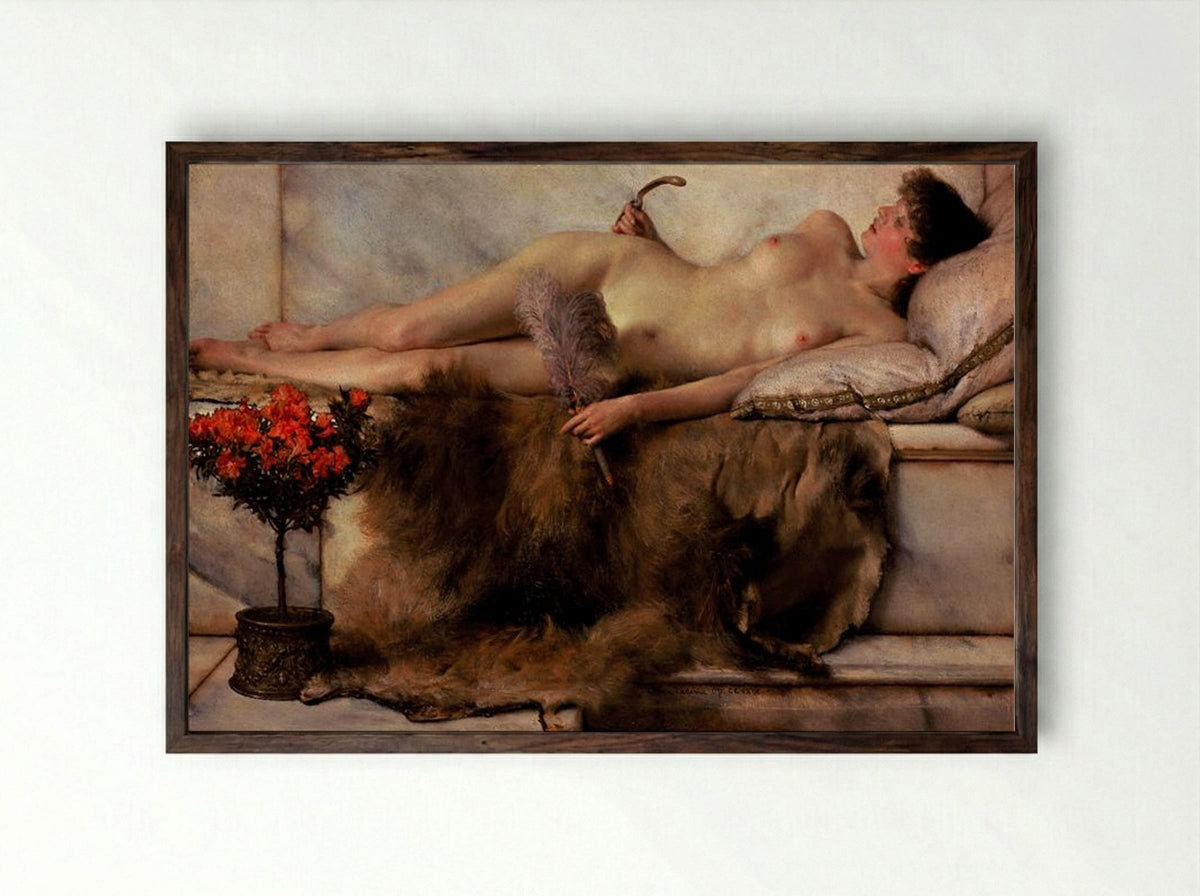 In the Tepidarium - Sir Lawrence Alma-Tadema - Framed Print Dark Wood