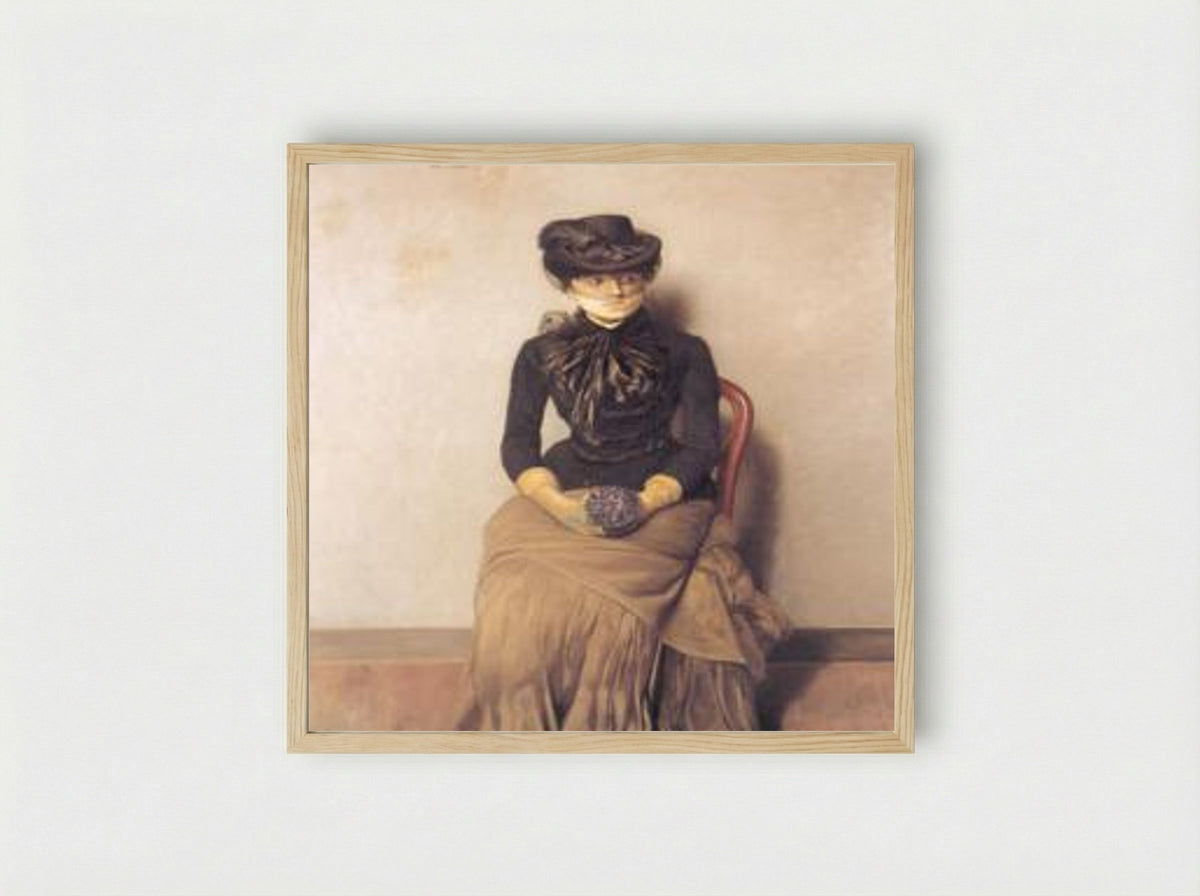 In the Waiting Room - Ivar Arosenius - Framed Print Wood