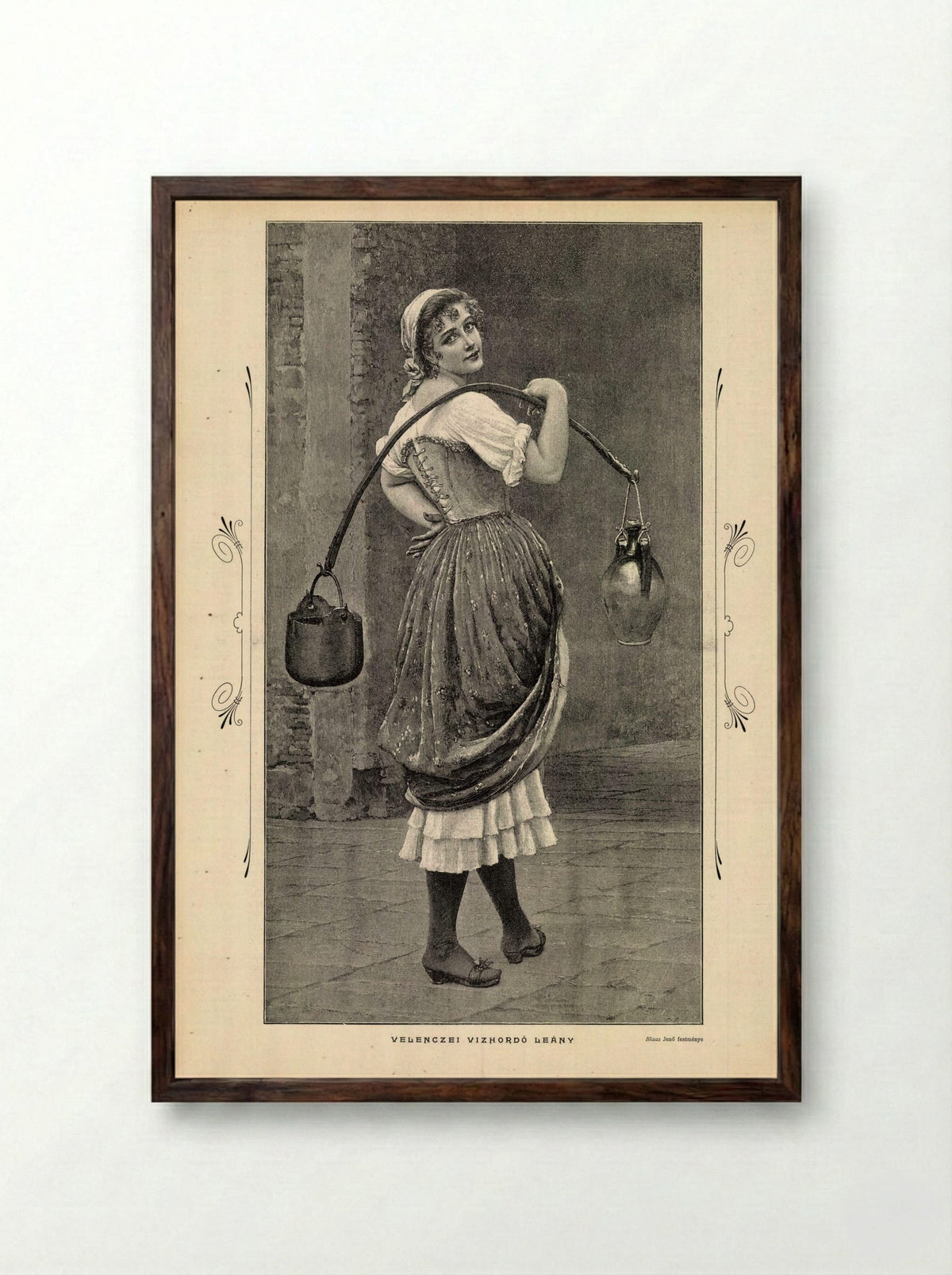 In the Water - Eugene de Blaas - Framed Print Dark Wood