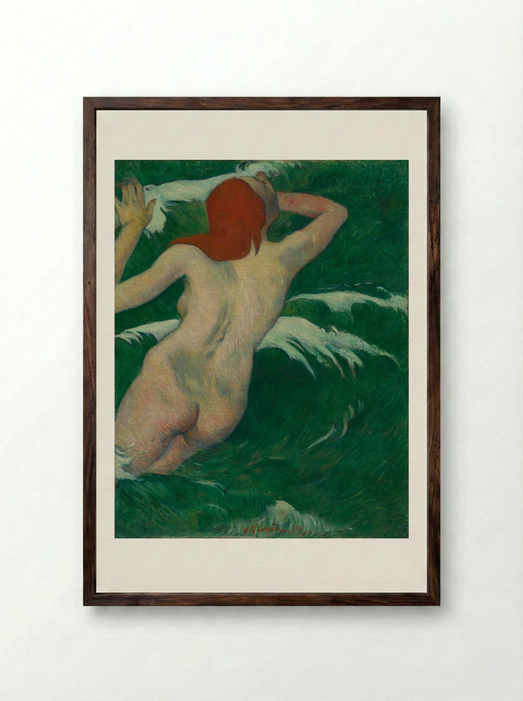In the Waves (Dans les Vagues) - Paul Gauguin - Framed Print Dark Wood
