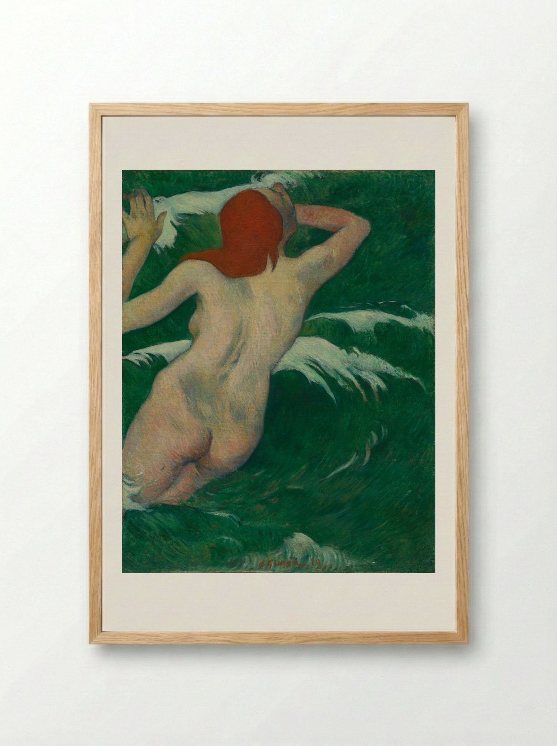 In the Waves (Dans les Vagues) - Paul Gauguin - Framed Print Wood
