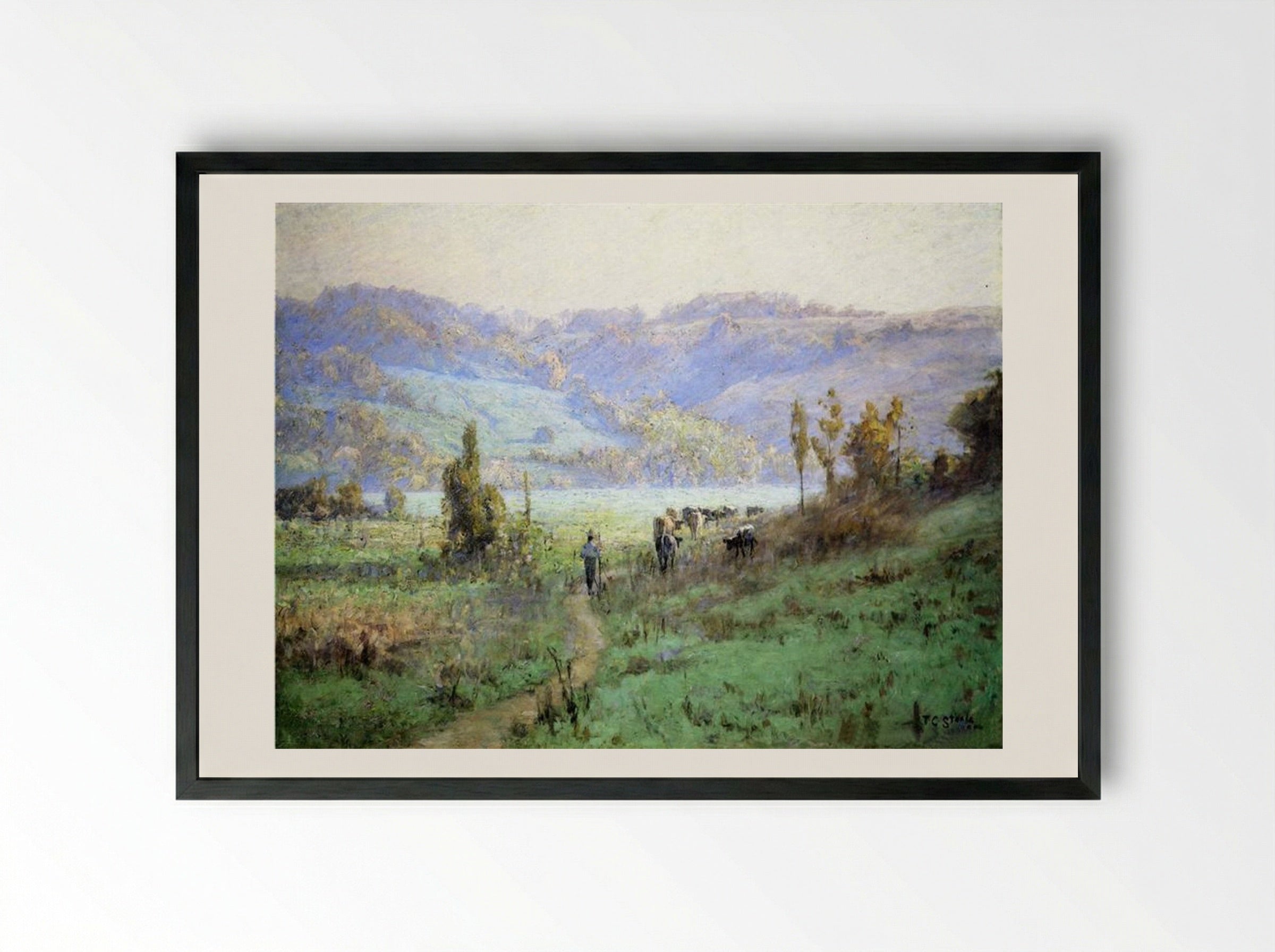 In the Whitewater Valley near Metamora - T. C. Steele - Framed Print Black