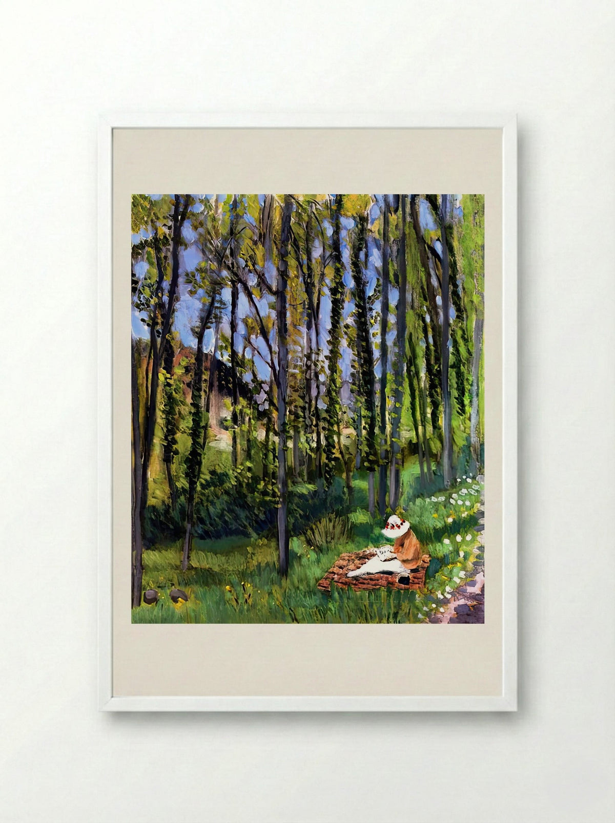 In the Woods by Henri Matisse – Fauvist Forest Landscape Print - Framed Print White