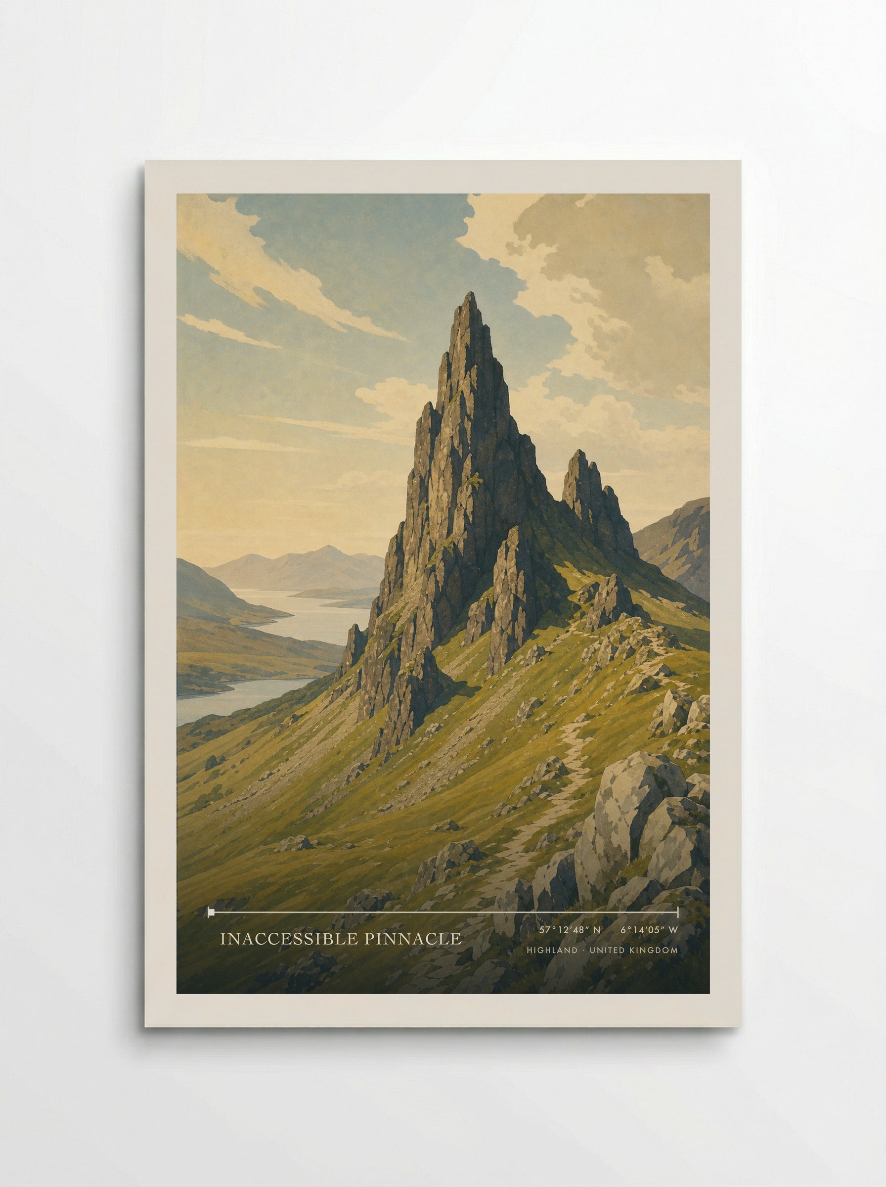 Inaccessible Pinnacle Highland United Kingdom Travel Poster - Poster