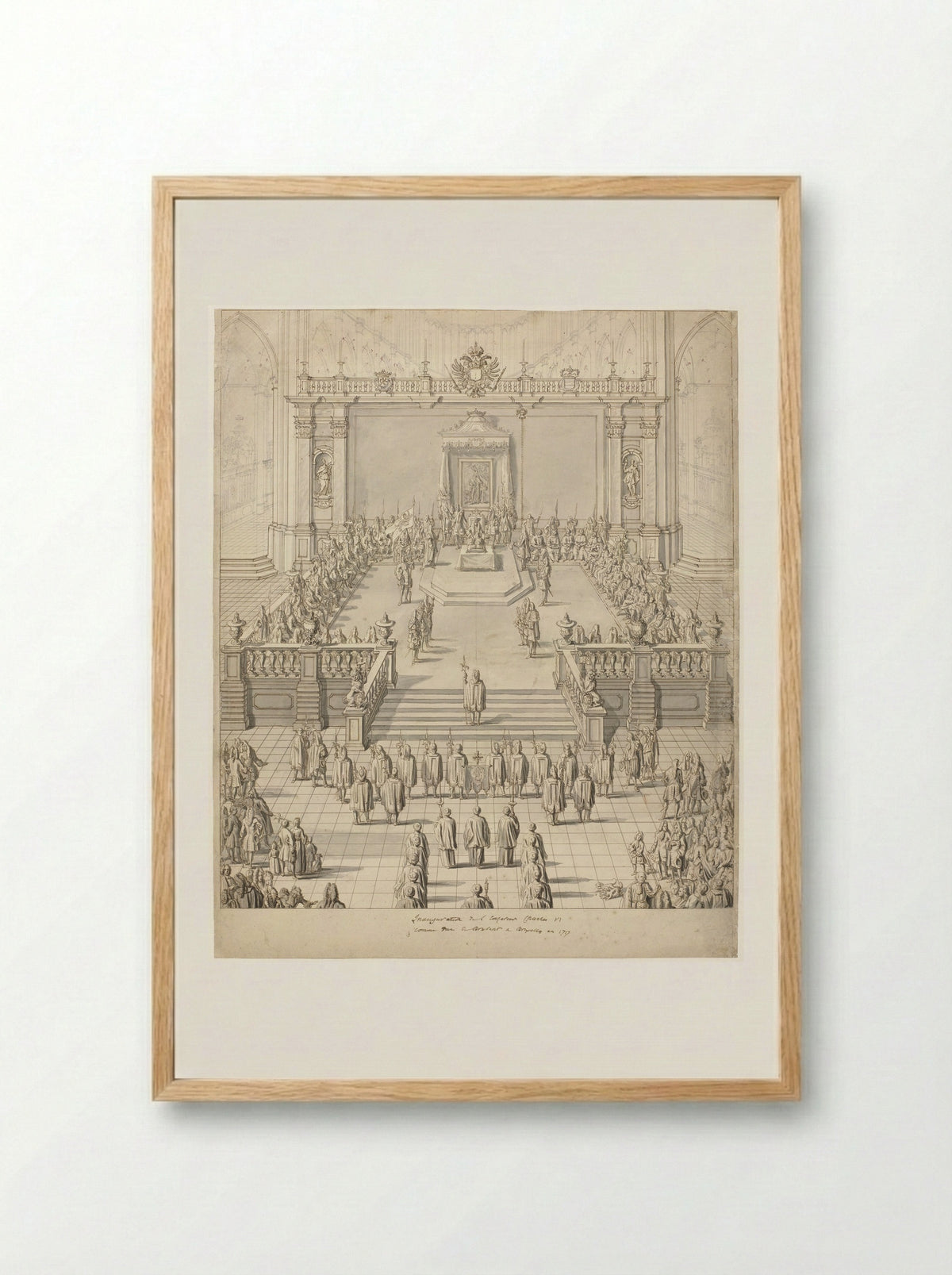 Inauguration of Emperor Charles VI in St Bavo's Cathedral, Ghent - Jacob Colin - Framed Print Wood