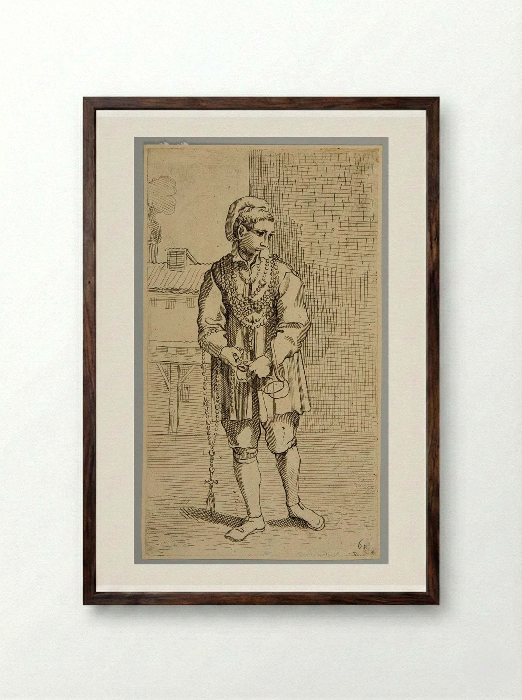 Incatenatore di Corone - Simon Guillain - Framed Print Dark Wood