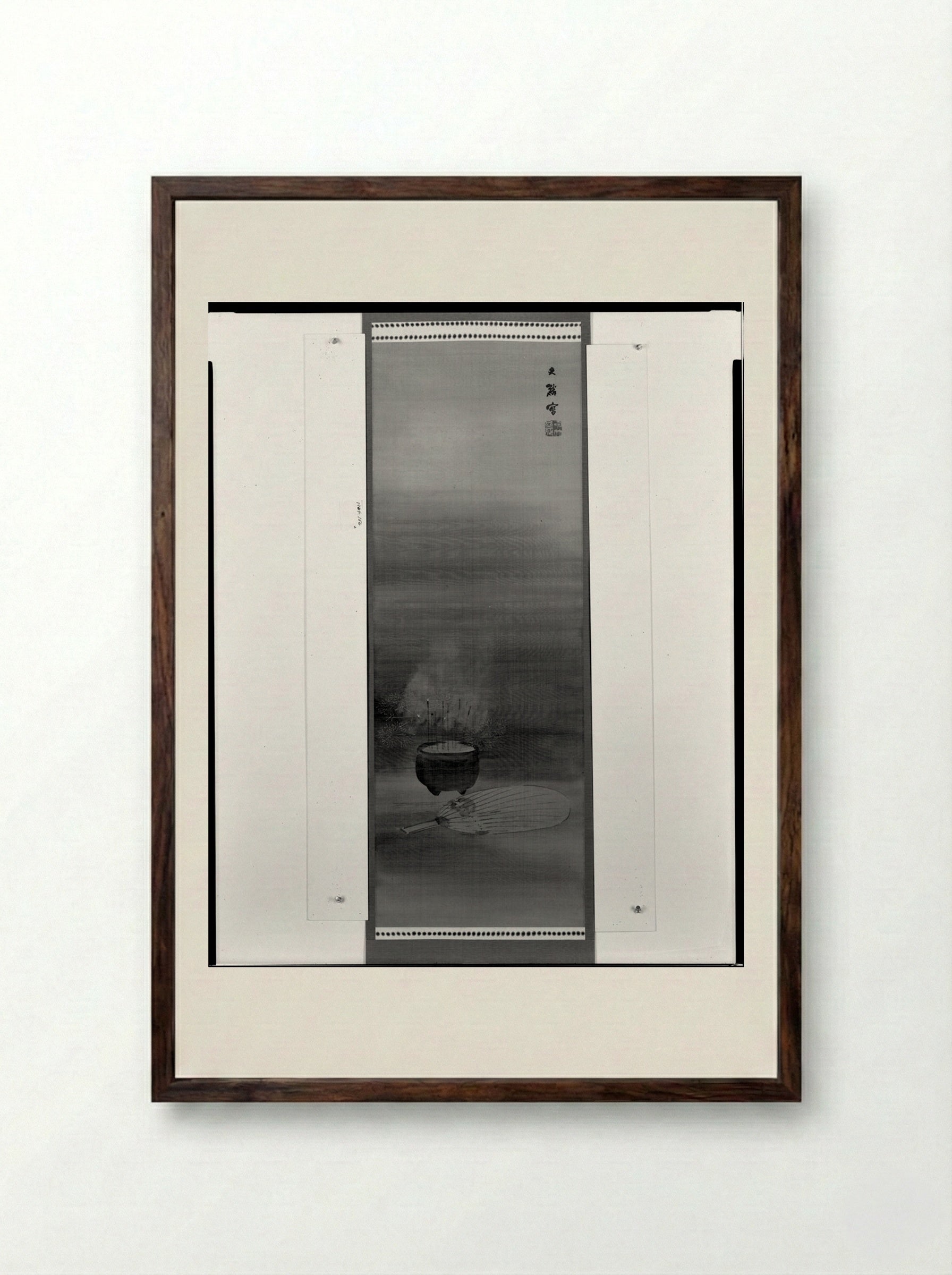 Incense Burner - Shiokawa Bunrin - Framed Print Dark Wood
