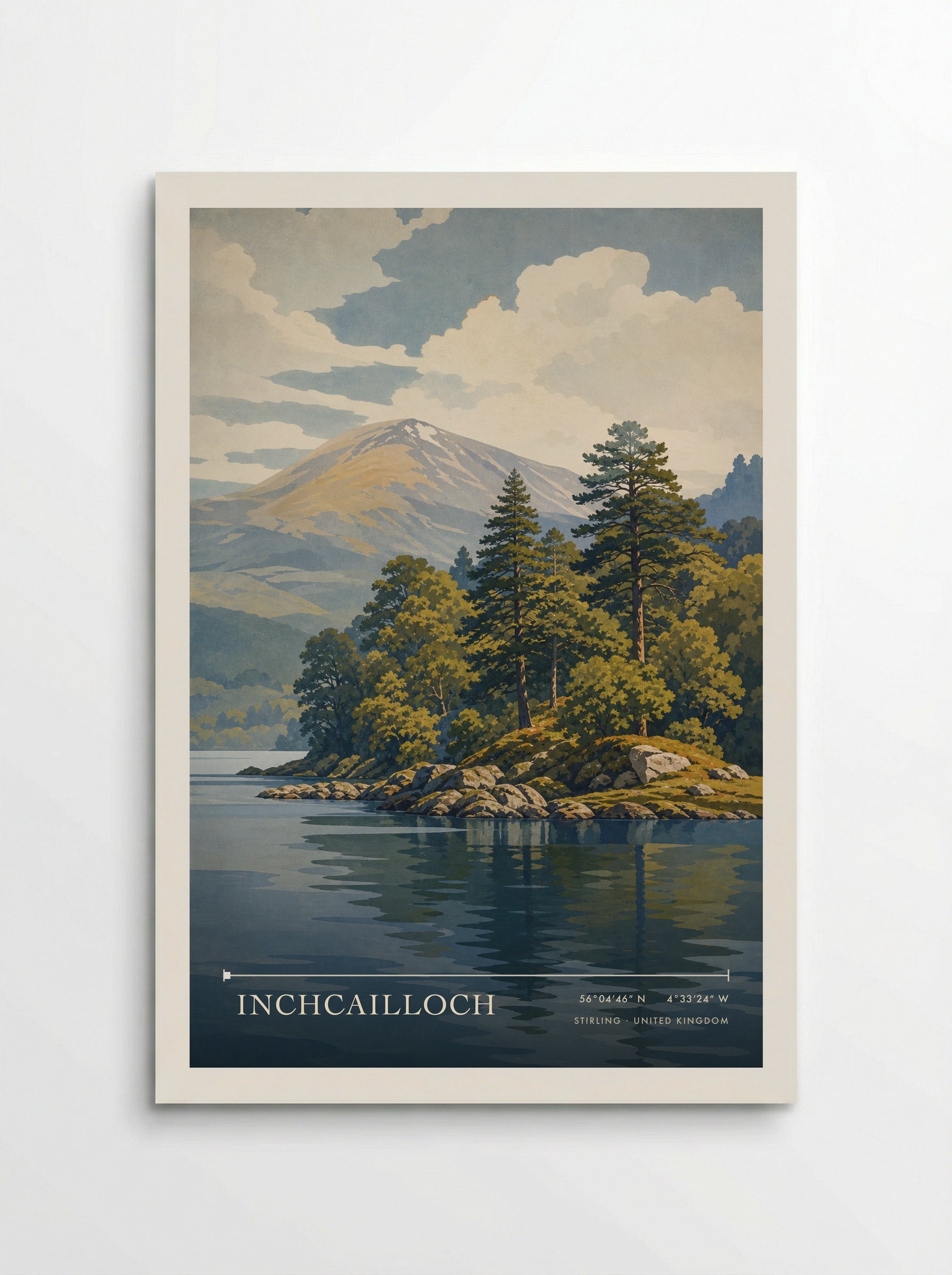 Inchcailloch Stirling United Kingdom Travel Poster - Poster
