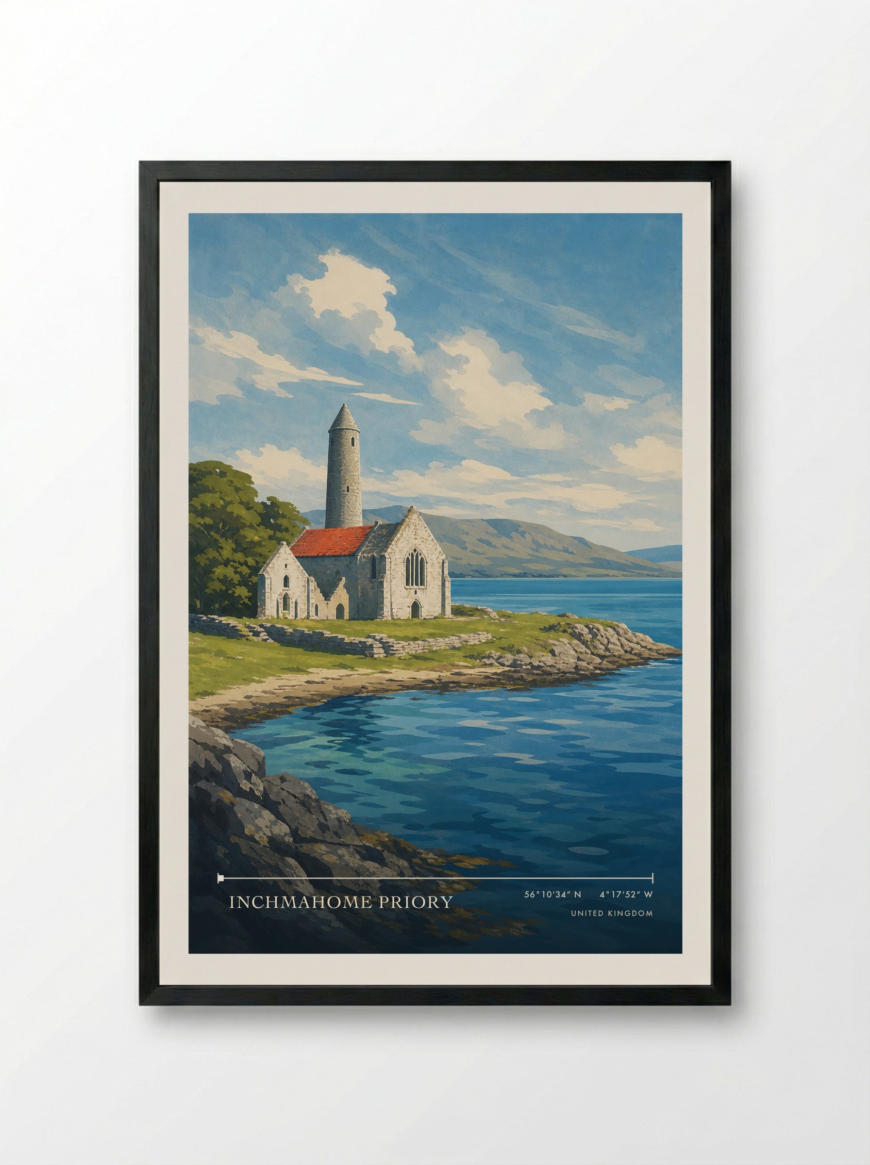 Inchmahome Priory United Kingdom Travel Poster - Framed Print Black