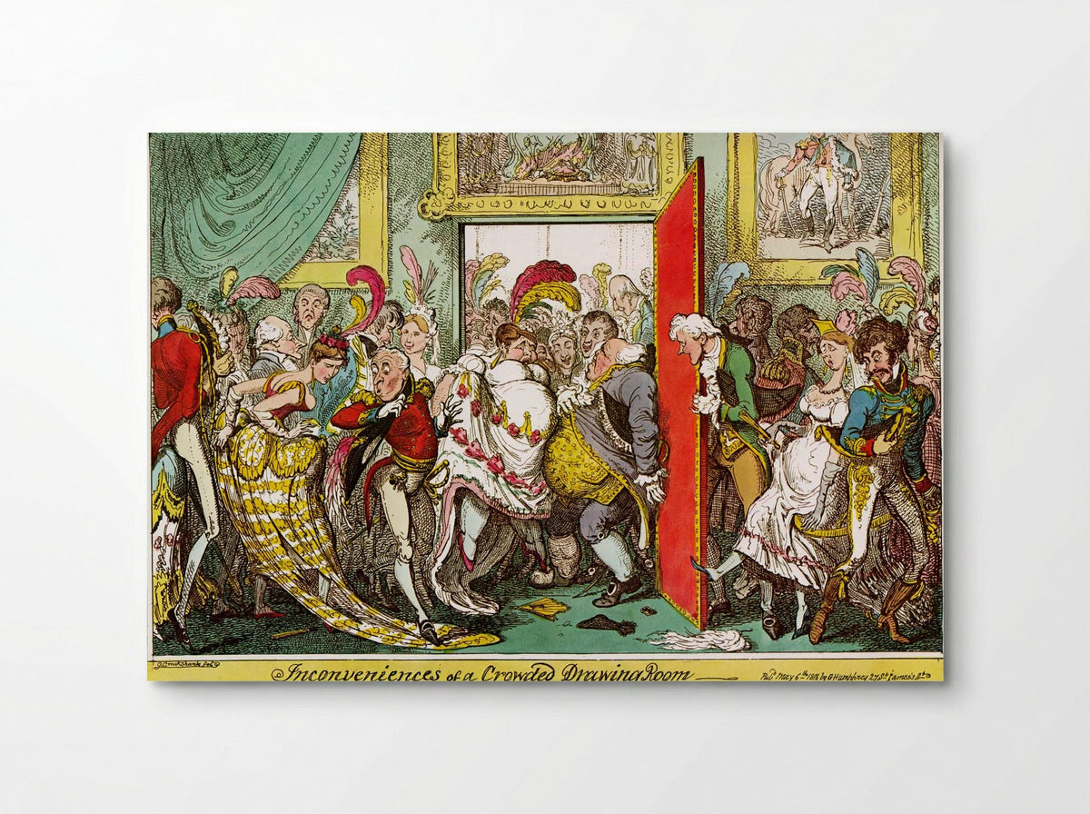 Inconvenience of a Crowded Drawing Room - George Cruikshank - Poster