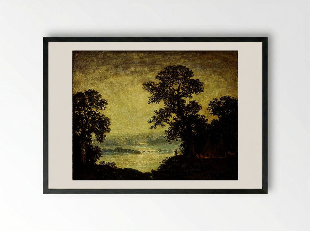 Indian Encampment - Ralph Albert Blakelock - Framed Print Black
