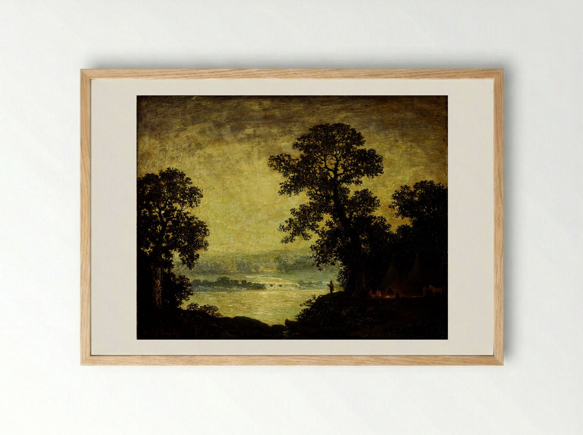 Indian Encampment - Ralph Albert Blakelock - Framed Print Wood