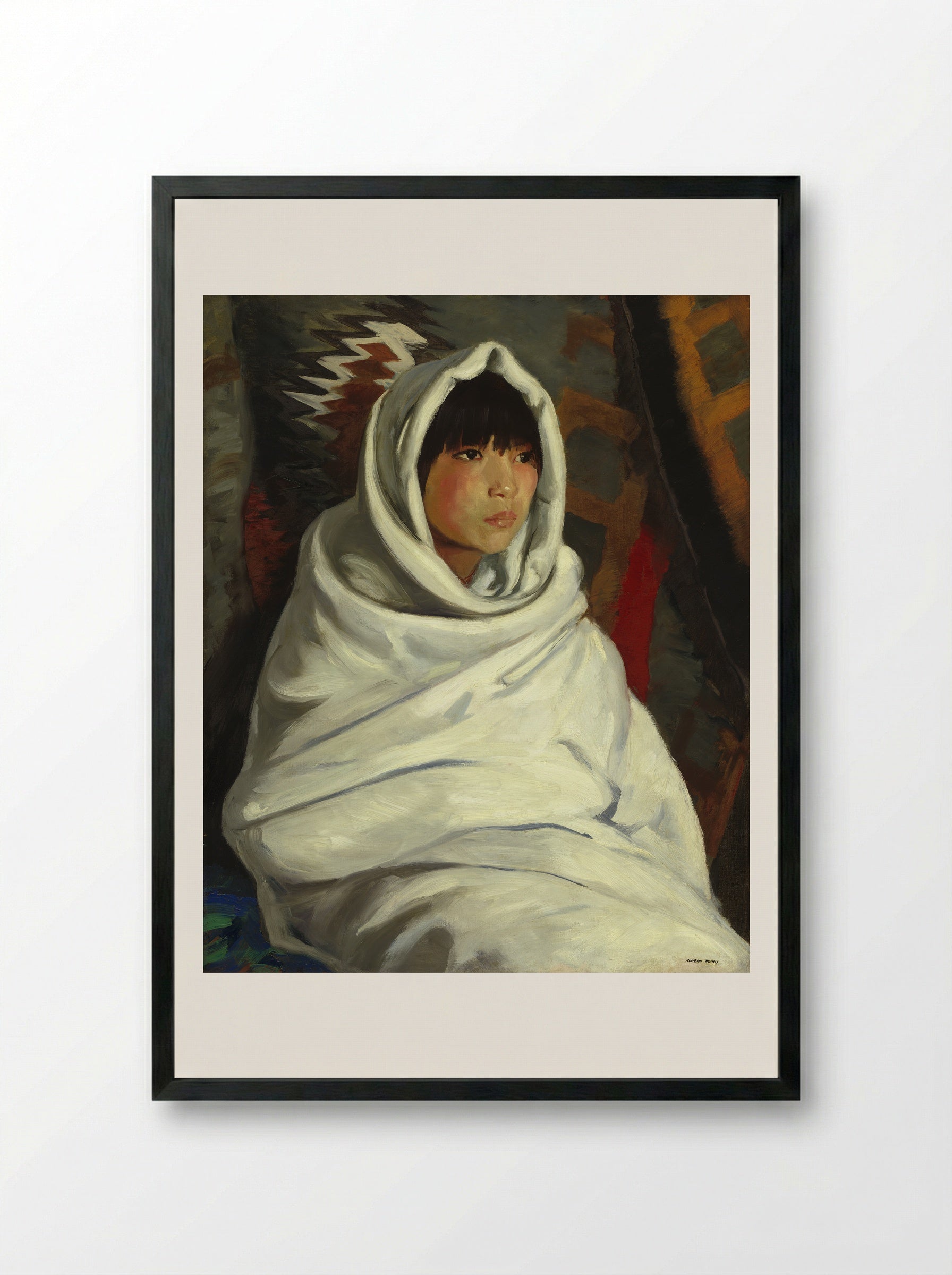 Indian Girl - Robert Henri - Framed Print Black